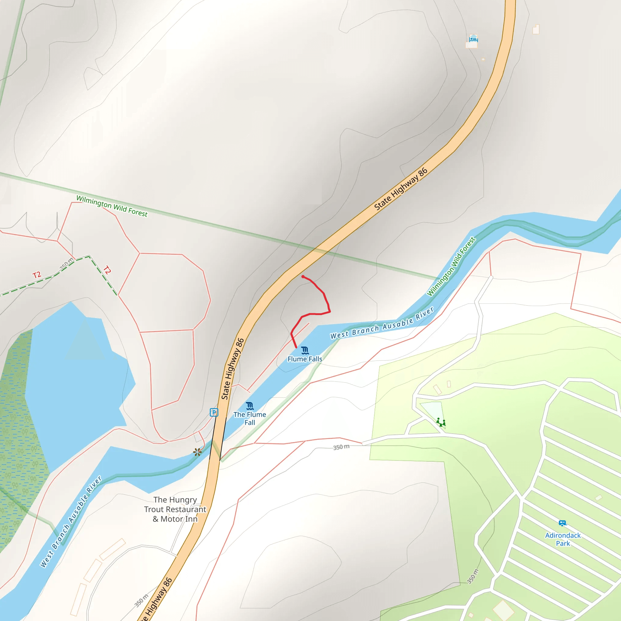 State Highway 86 to West Branch Ausable River Trail mobile static map