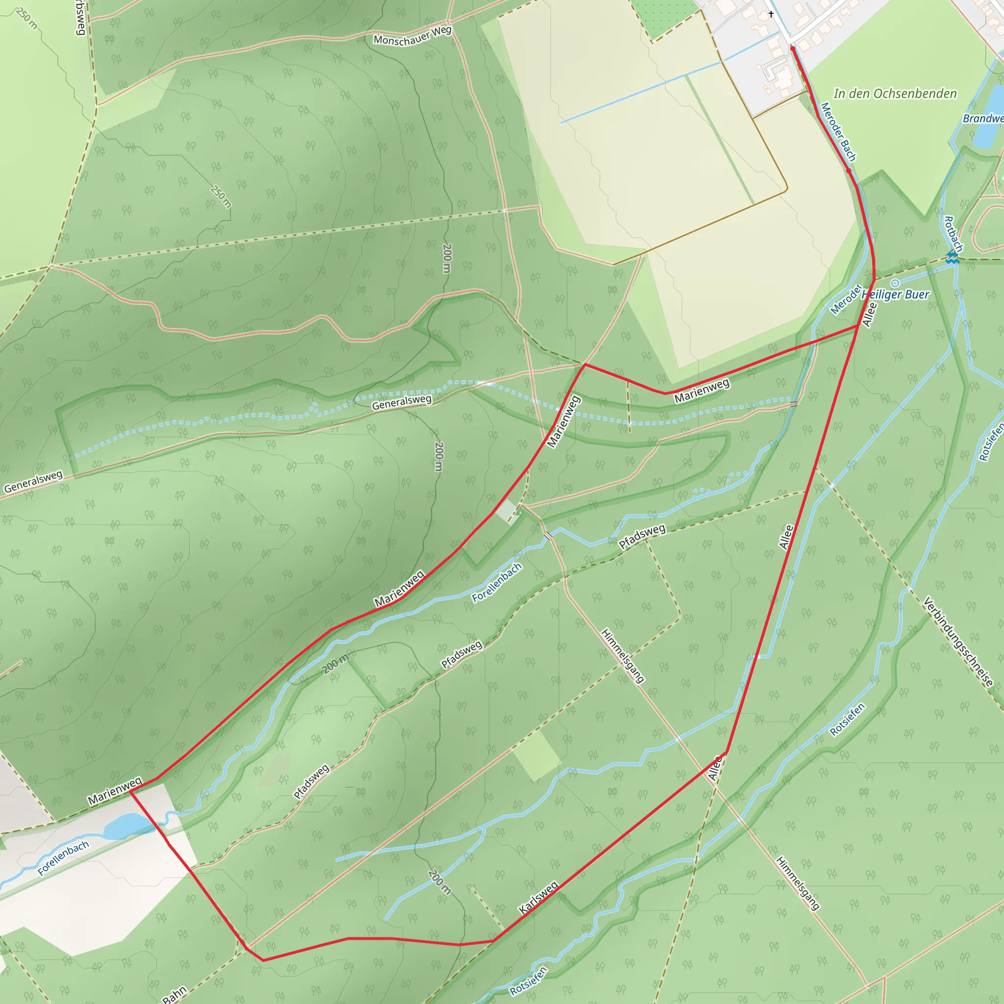 Schlich Rundweg 51 and 61 Loop mobile static map