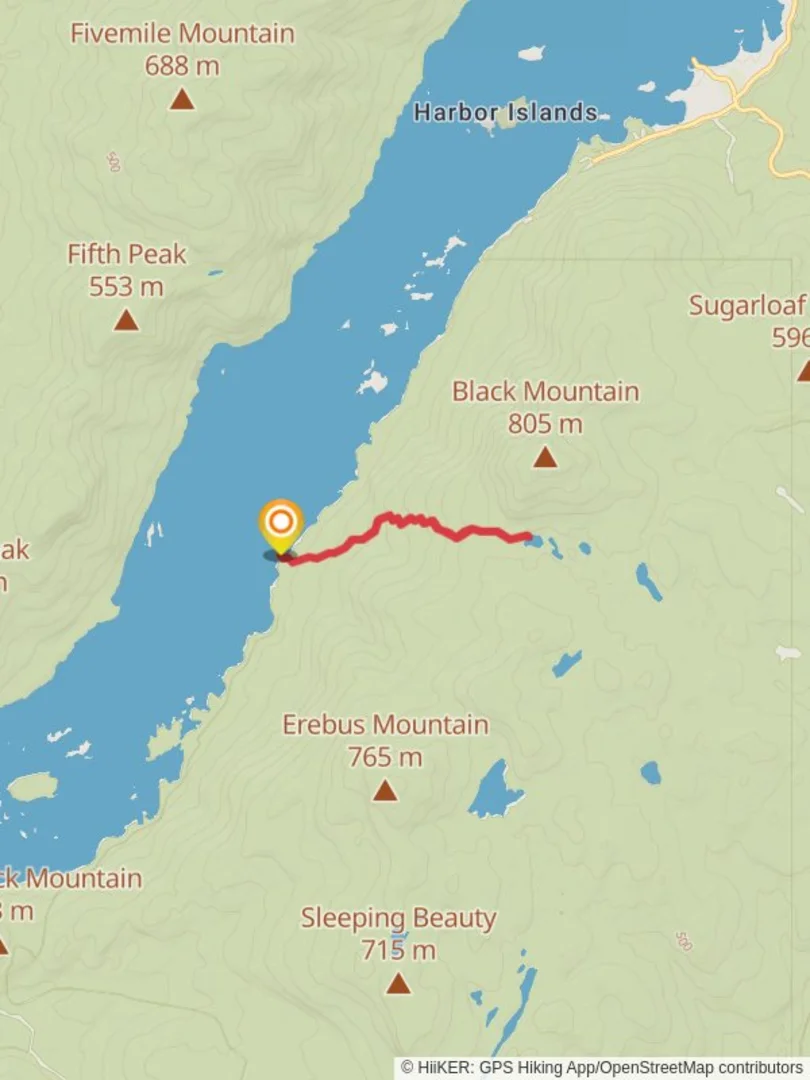 An image depicting the trail Black Mountain Ponds Trail and its surrounding area.