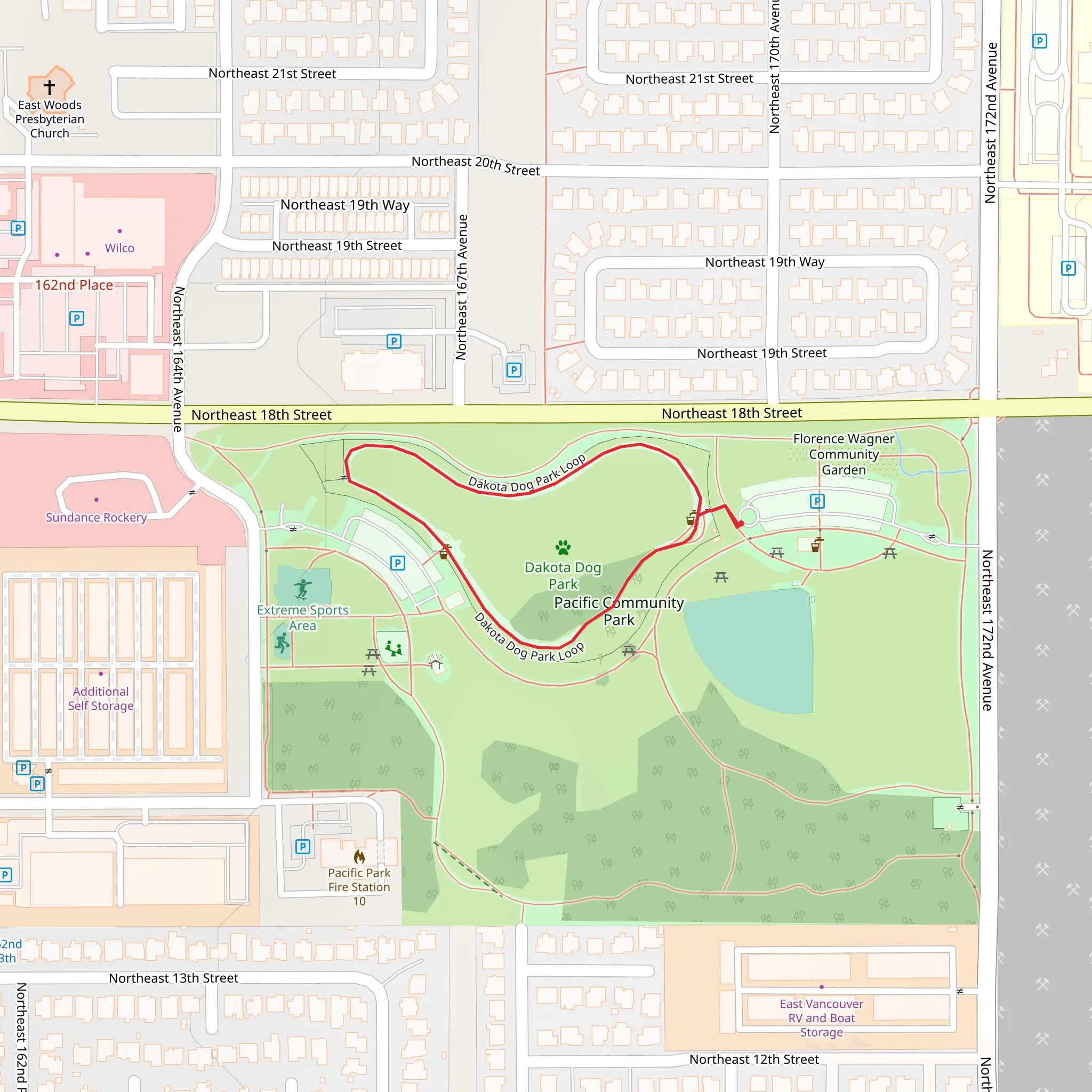 Pacific Community Park Loop mobile static map