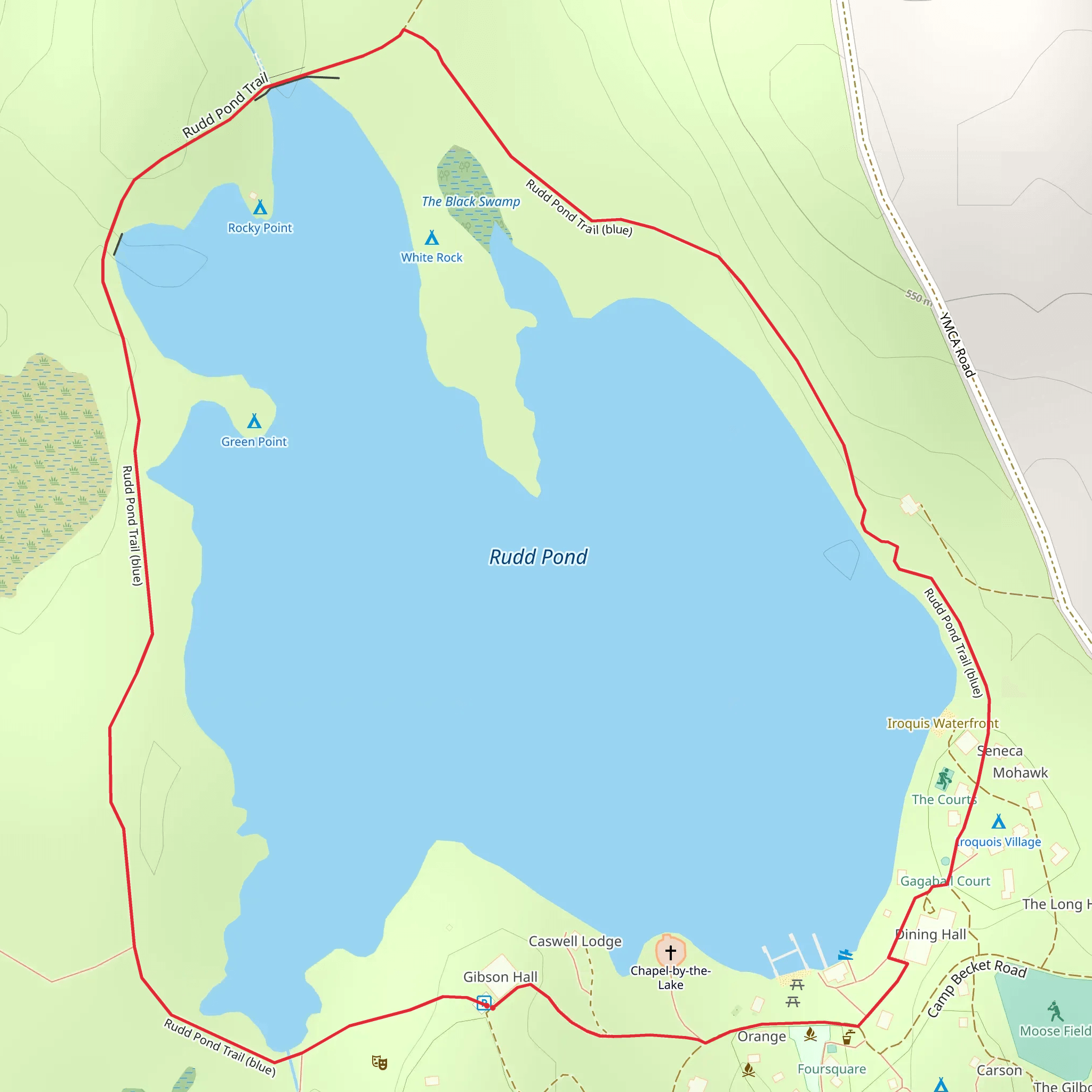 Rudd Pond Loop mobile static map