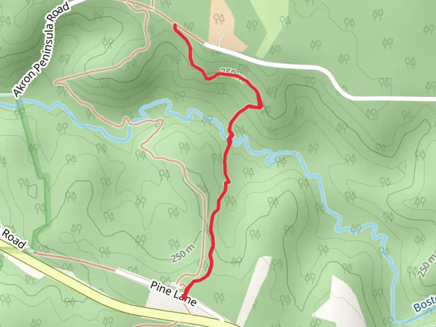 An image depicting the trail Valley Trail from Pine Lane and its surrounding area.
