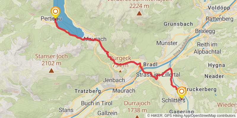 Die Alpenüberquerung stage 4 Map