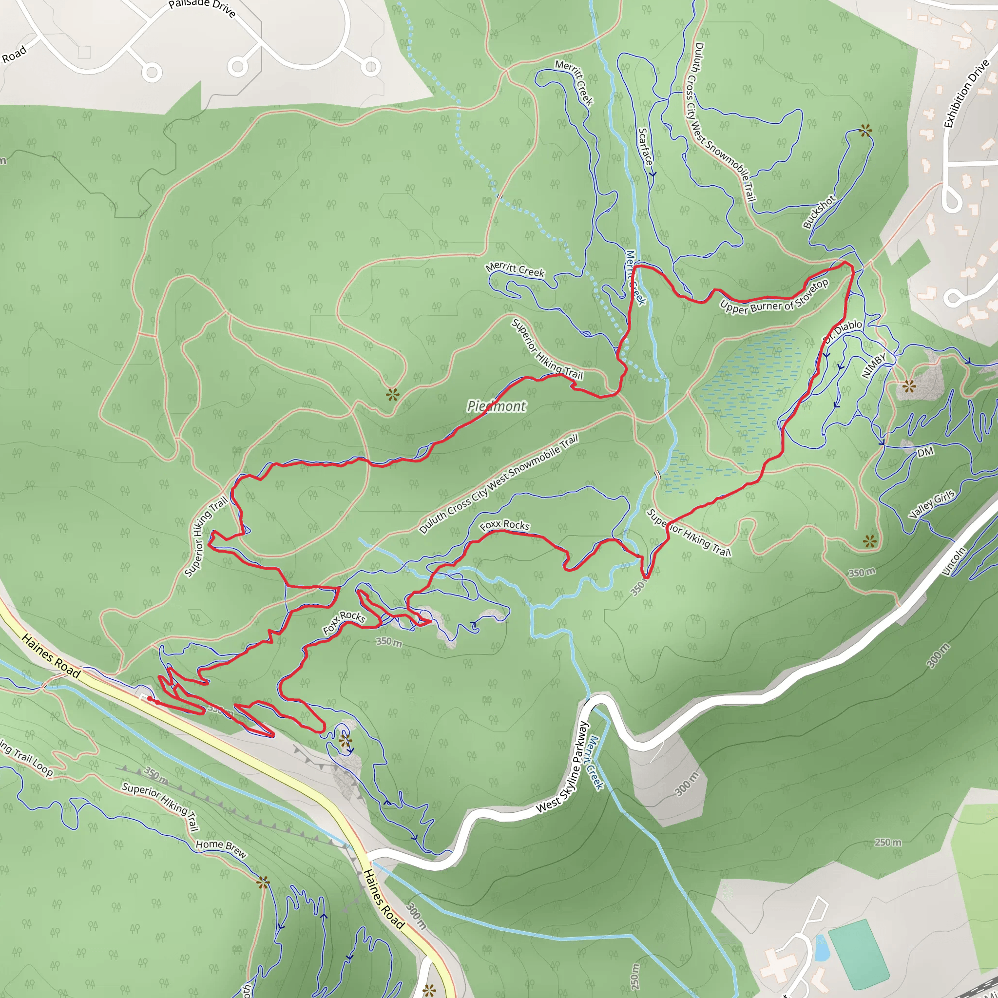 Fox rock and Upper Burner of Stovetop Loop mobile static map