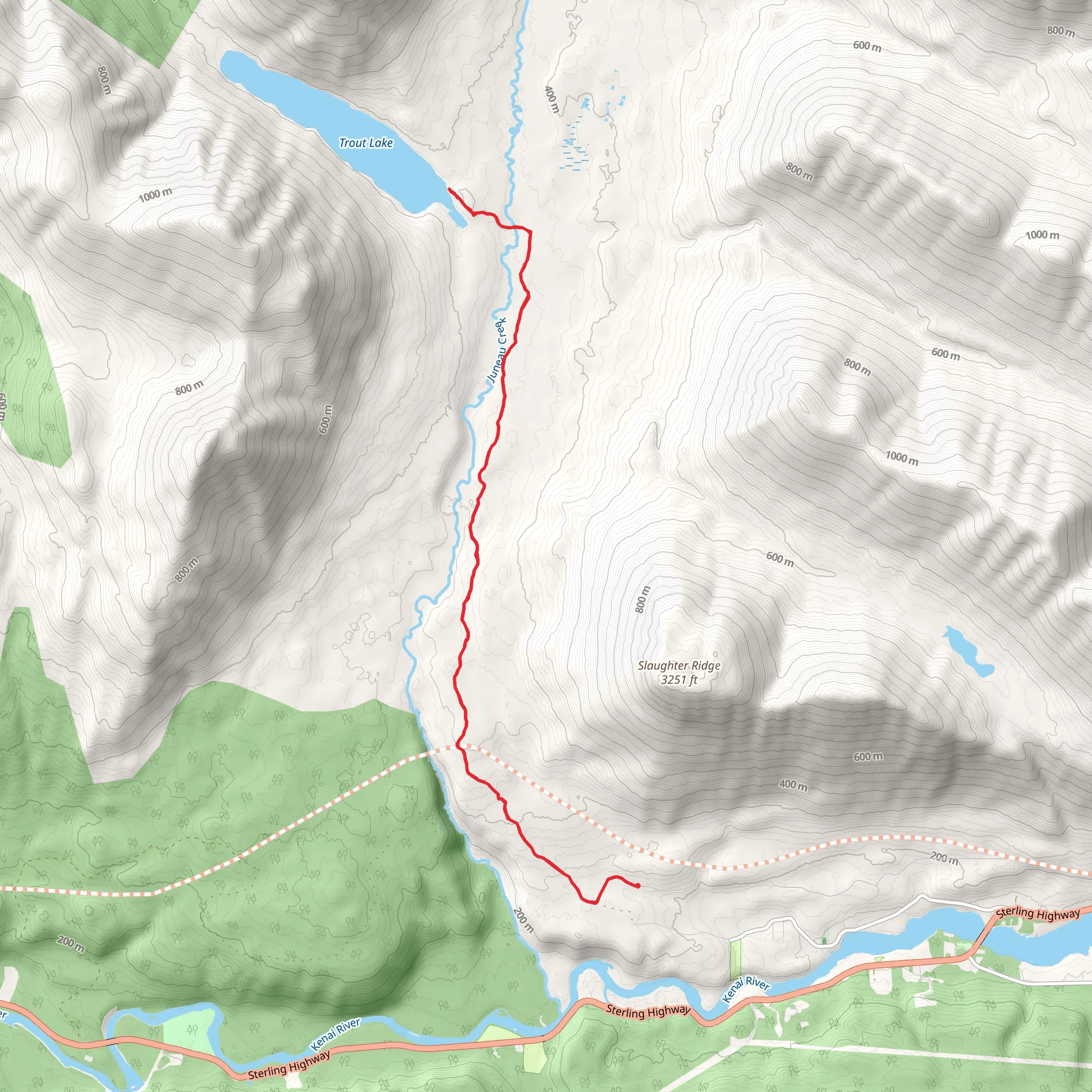 Trout Lake via Bean Creek Trail mobile static map