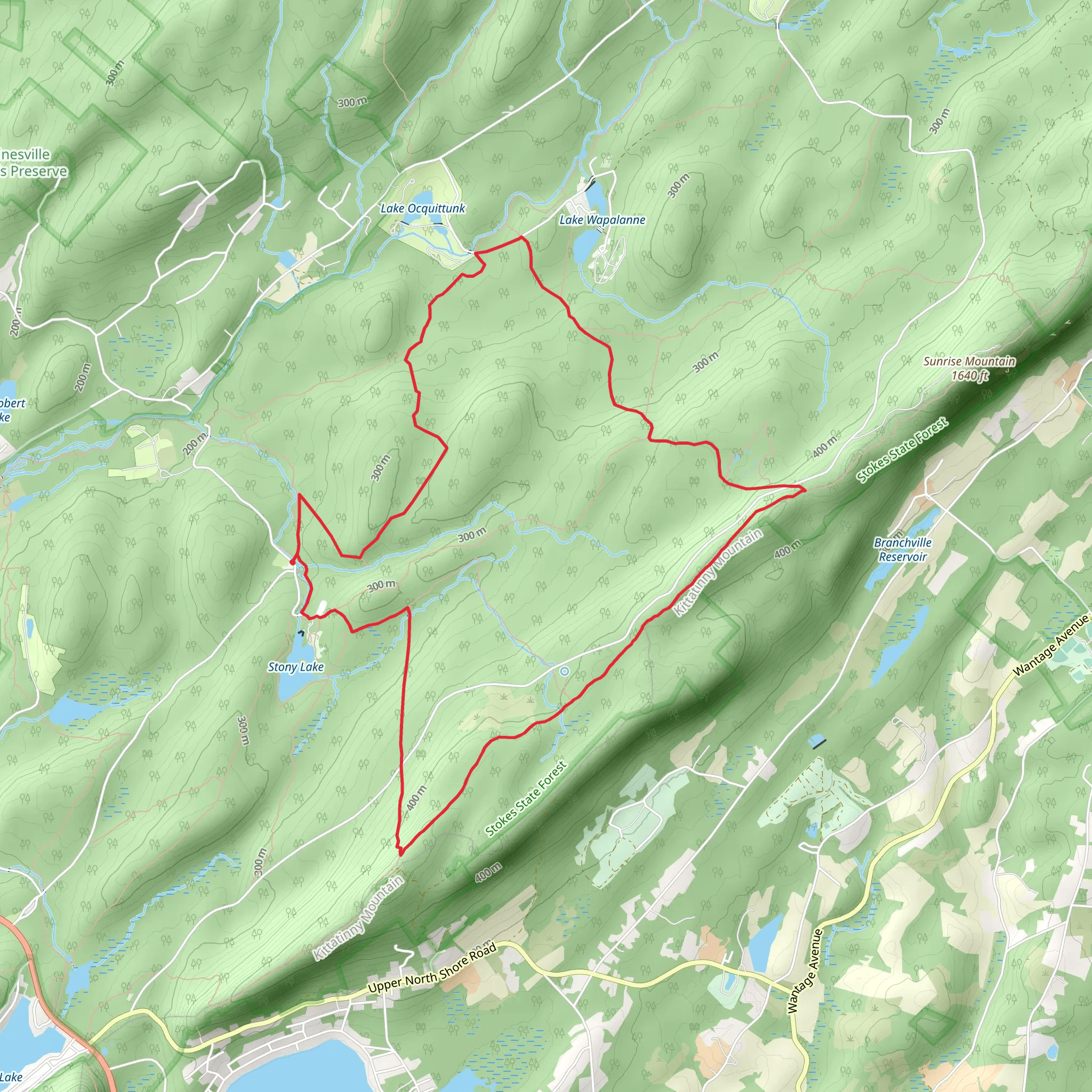 Stony Lake Trail, Silver Mine Trail and Tinsley Trail Loop mobile static map