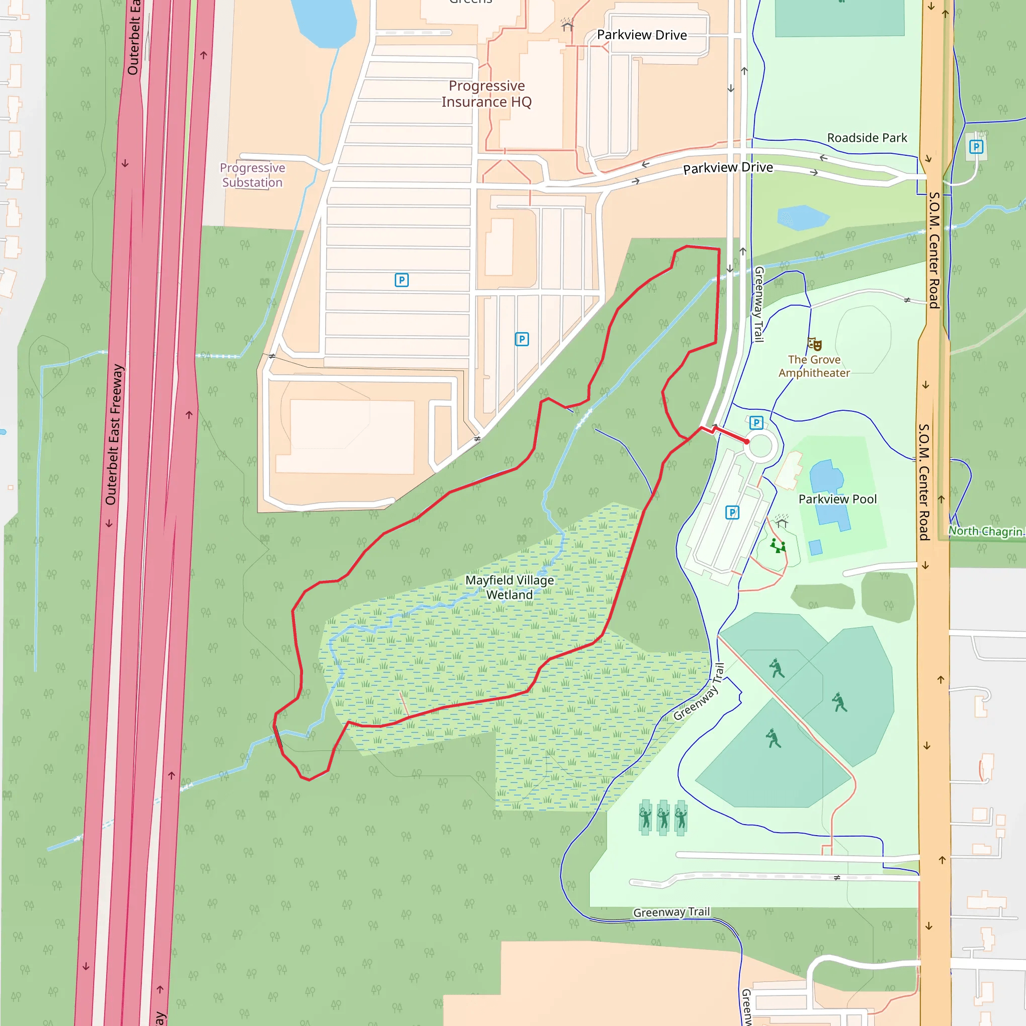 Mayfield Village Wetlands Preserve Loop mobile static map