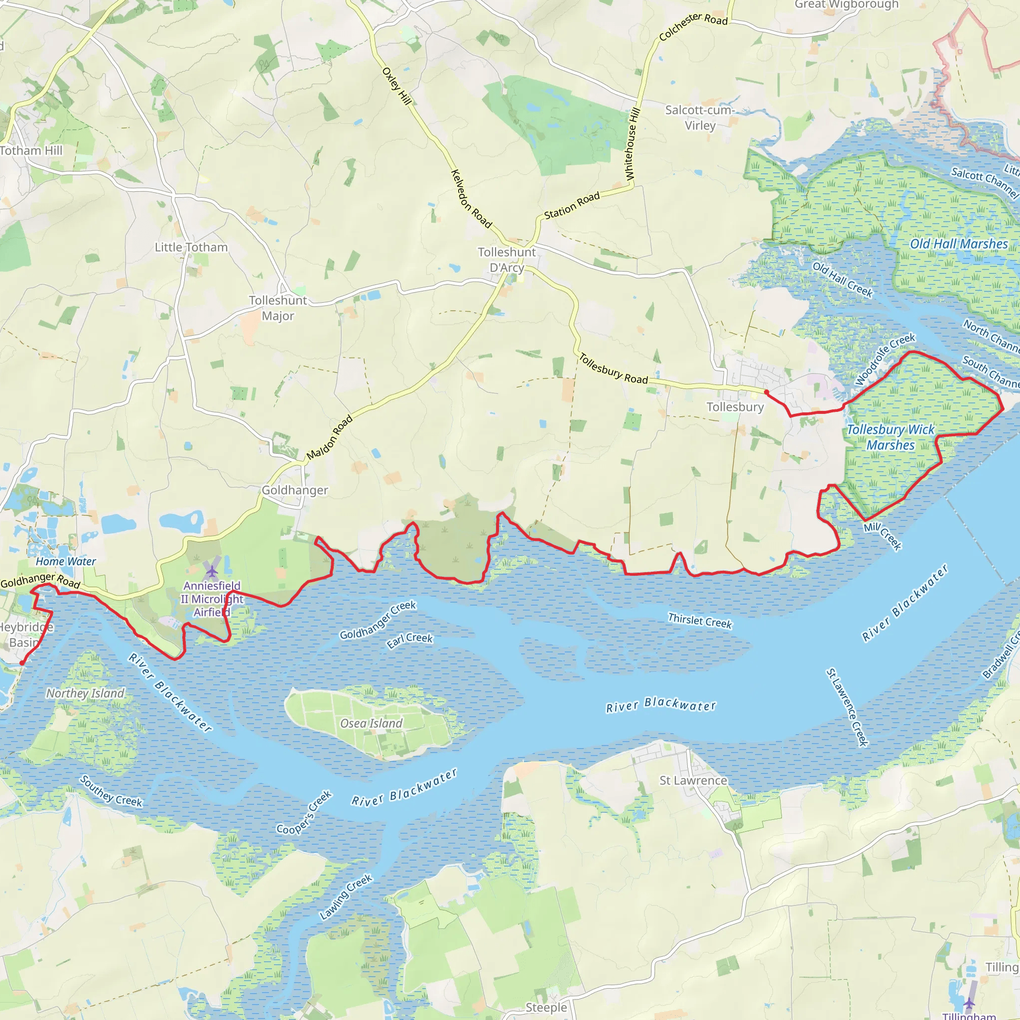 Blackwater Estuary mobile static map