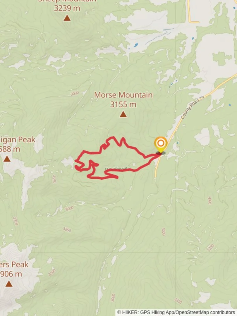 An image depicting the trail Deadhorse - Spruce Creek Loop and its surrounding area.