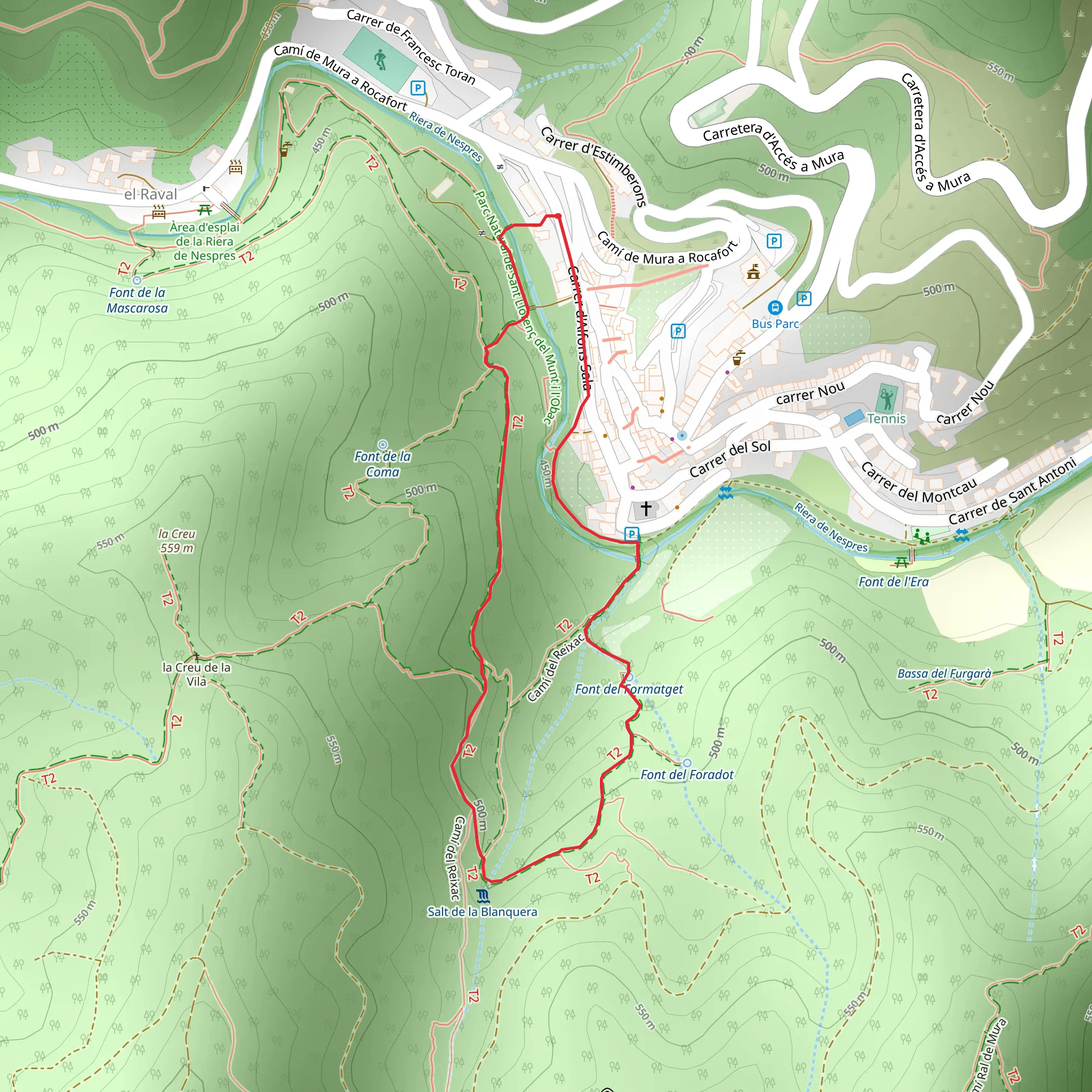 The Thousand Fountains of Riera de Nespres SL C 66 mobile static map
