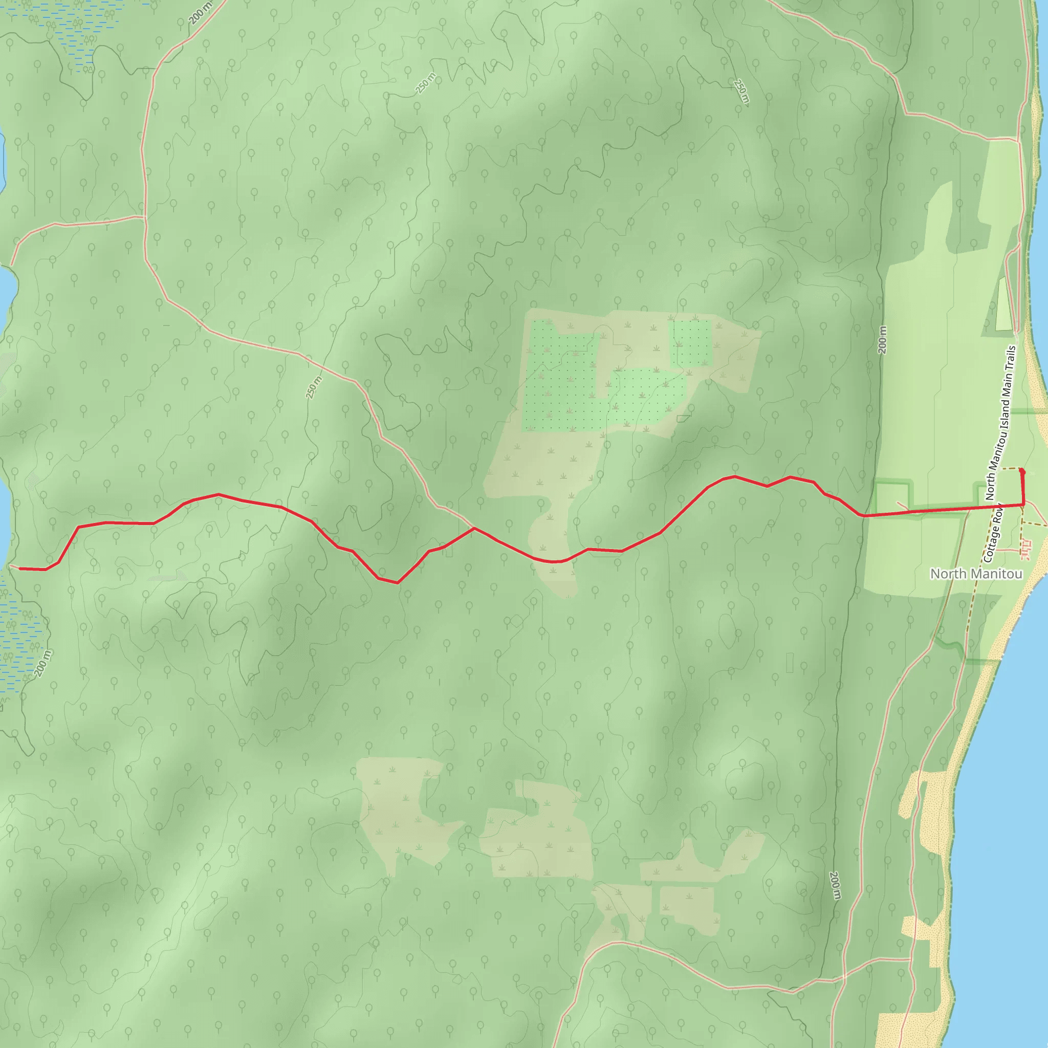 Lake Manitou Out and Back mobile static map