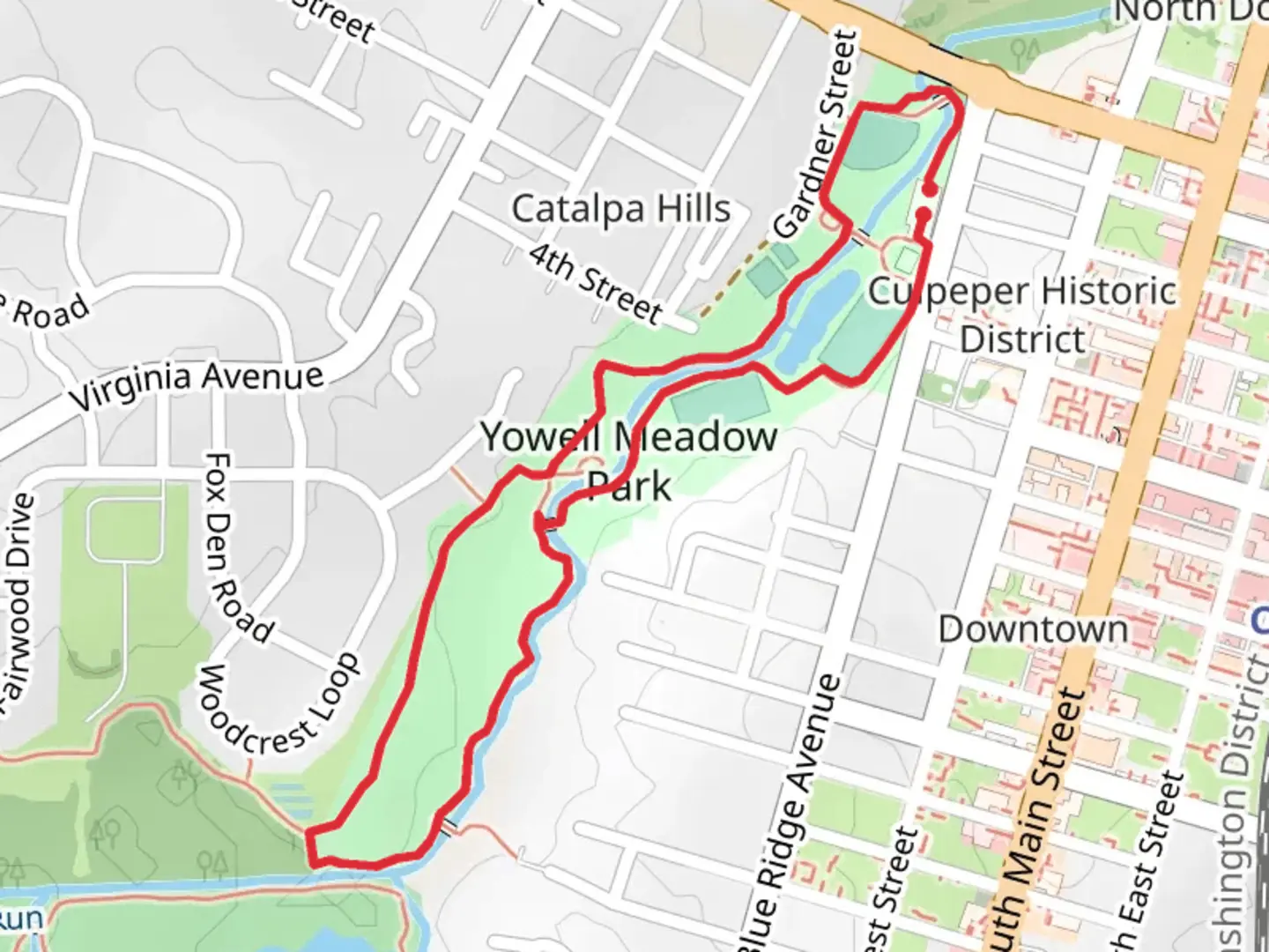 An image depicting the trail Yowell Meadow Footpath Loop and its surrounding area.