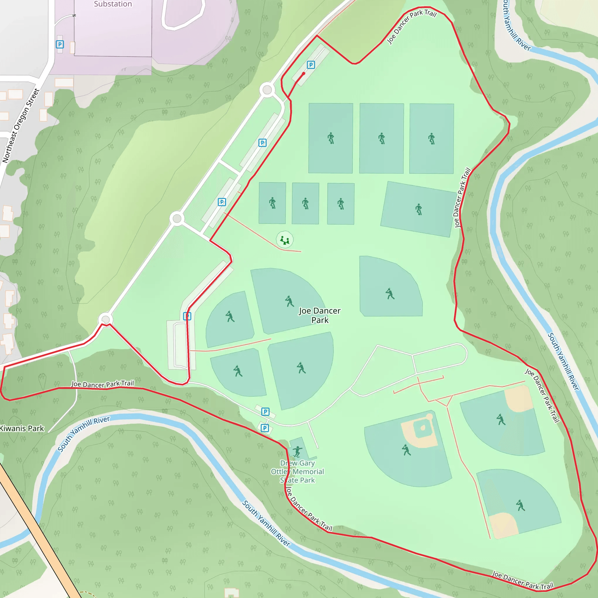 Joe Dancer Park Loop mobile static map