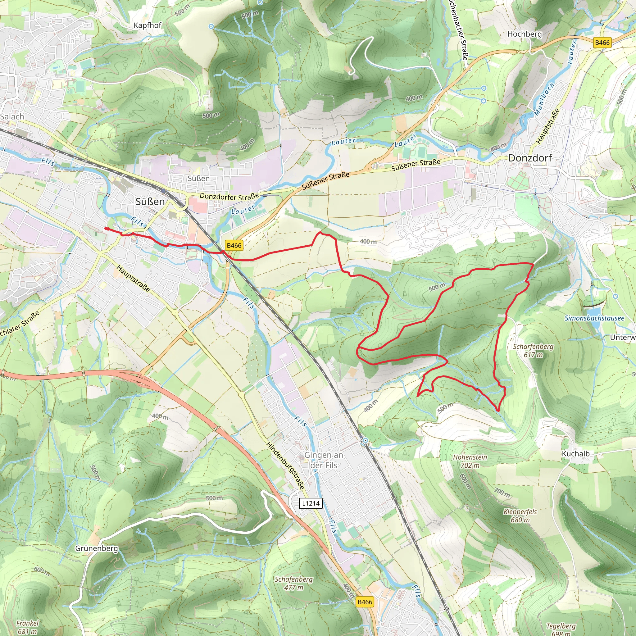 Marren Loop via Sußen mobile static map