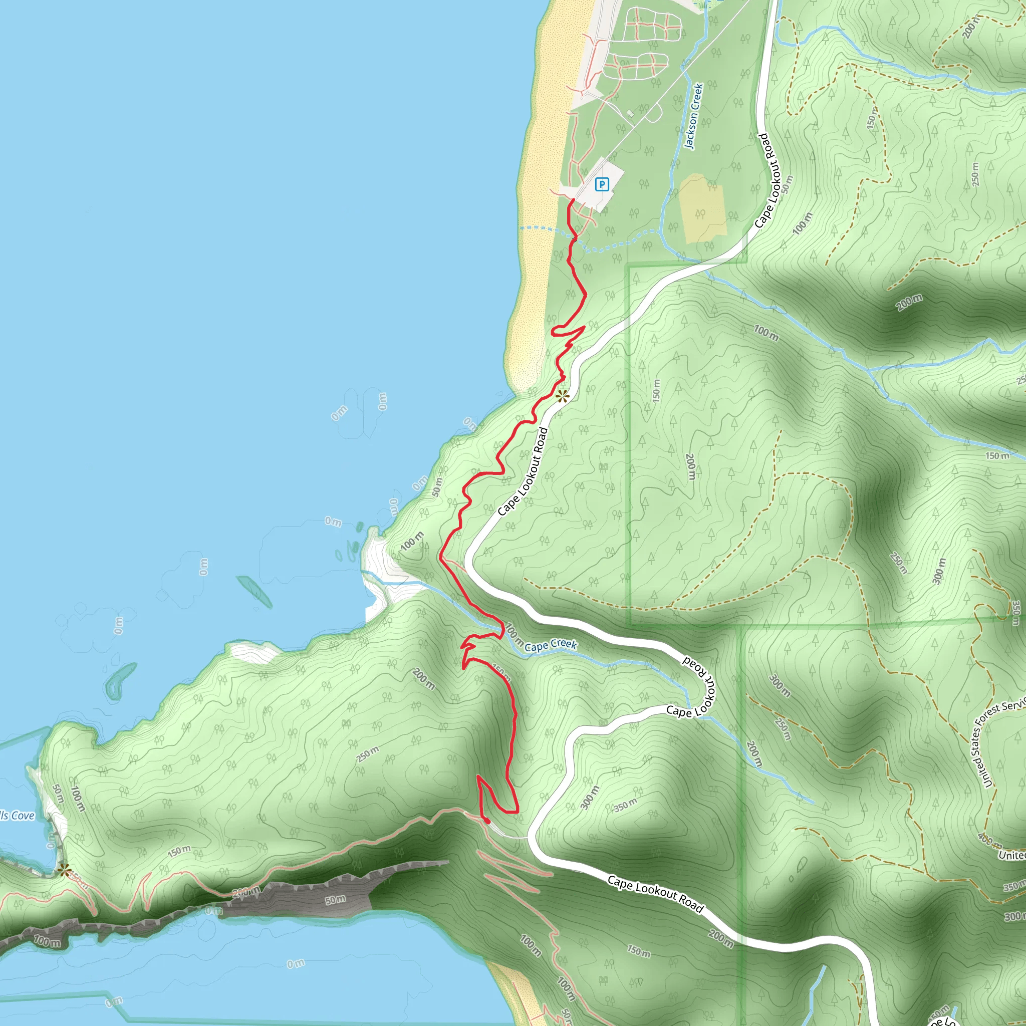 North Trail from Cape Lookout mobile static map