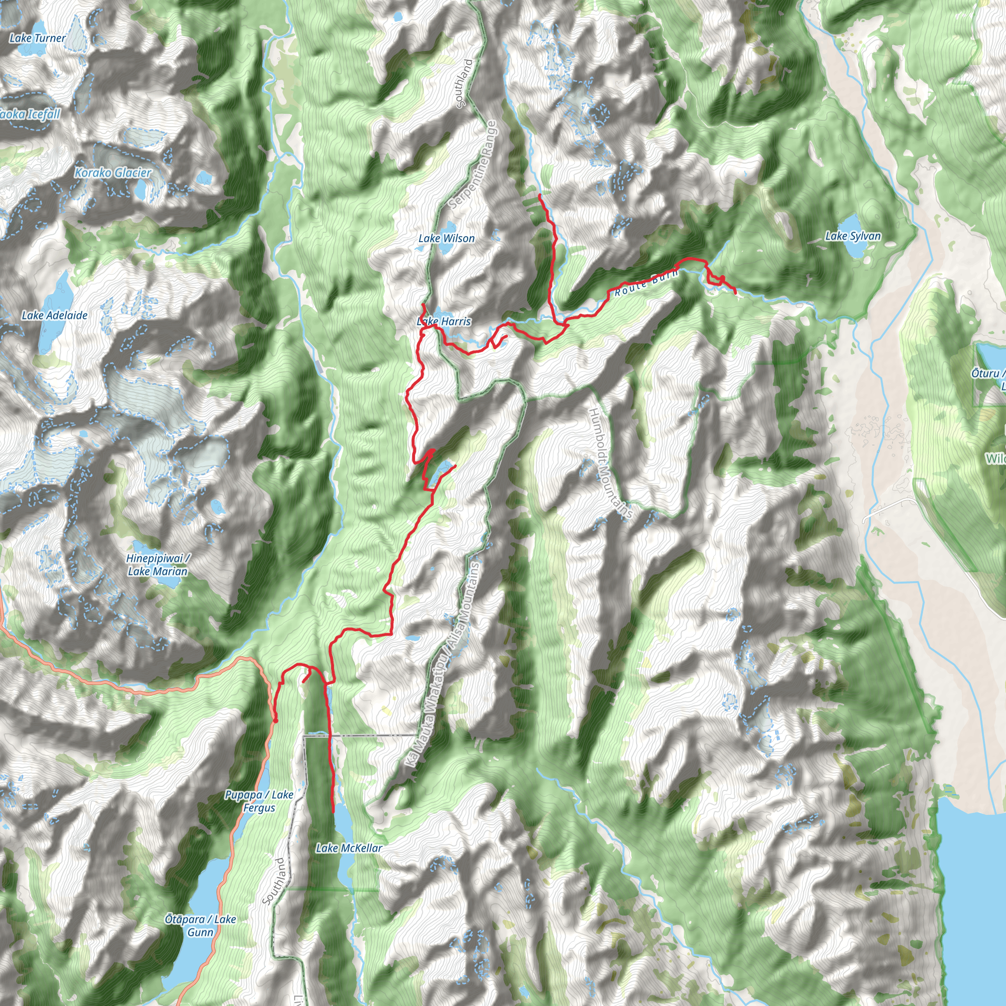 Routeburn Track mobile static map