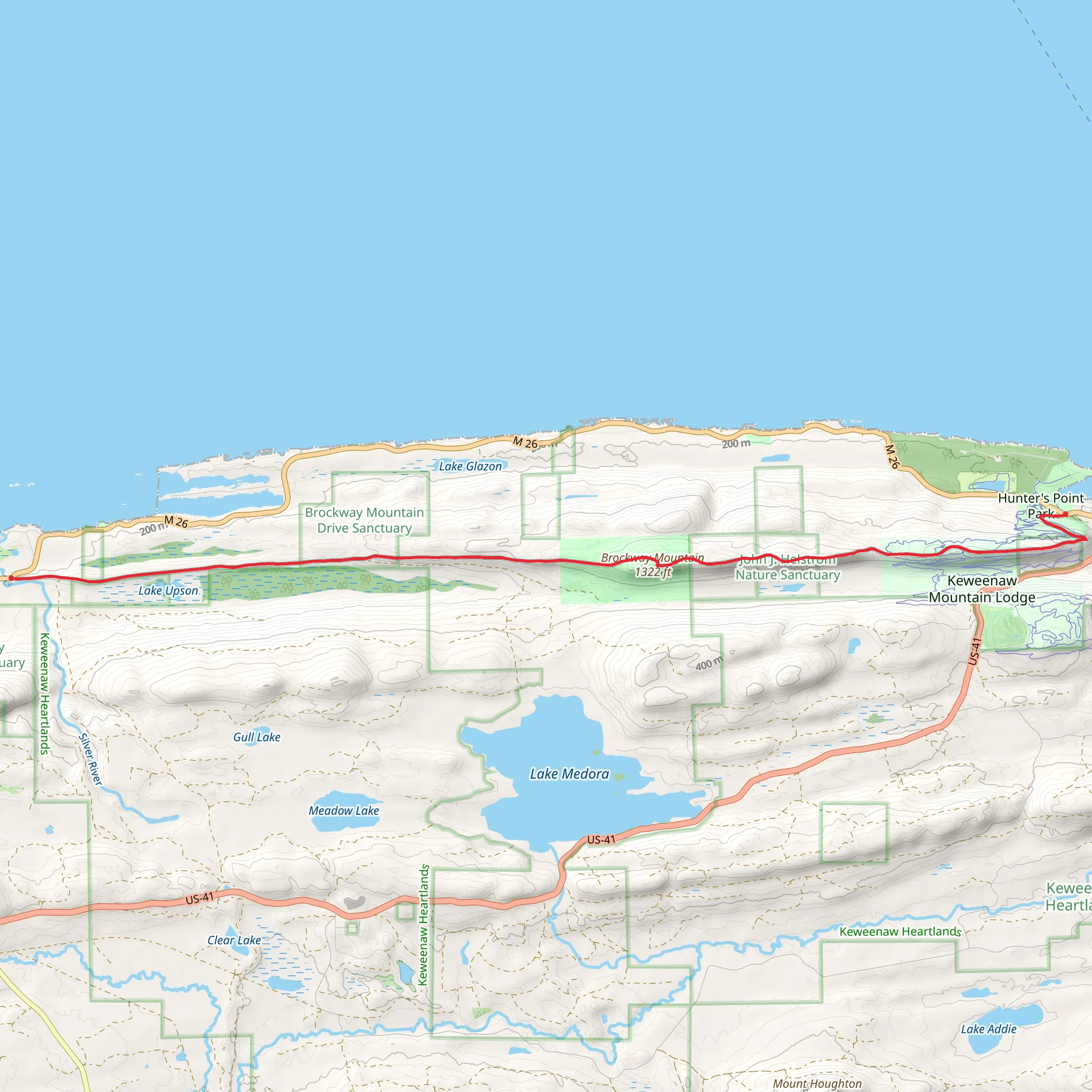 Brockway Mountain mobile static map