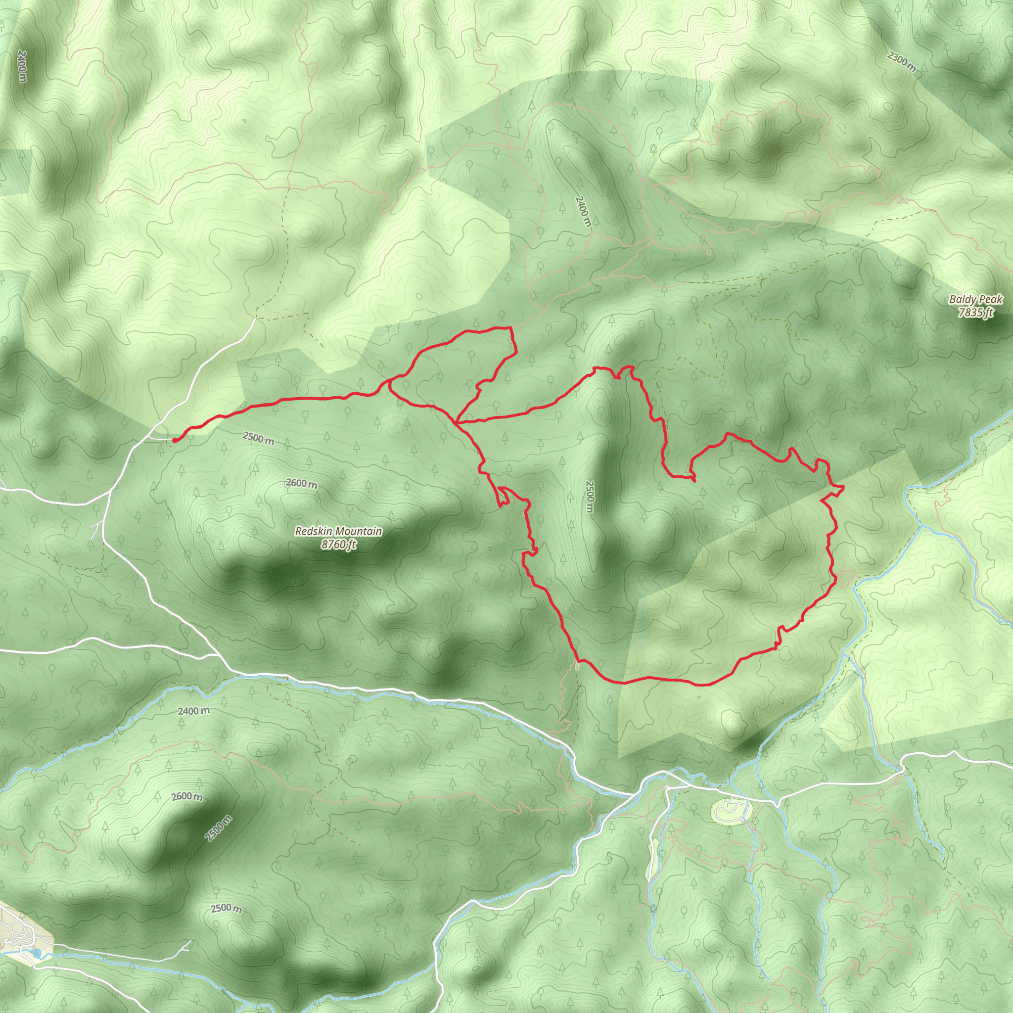 Gashouse and Baldy Loop Trail mobile static map