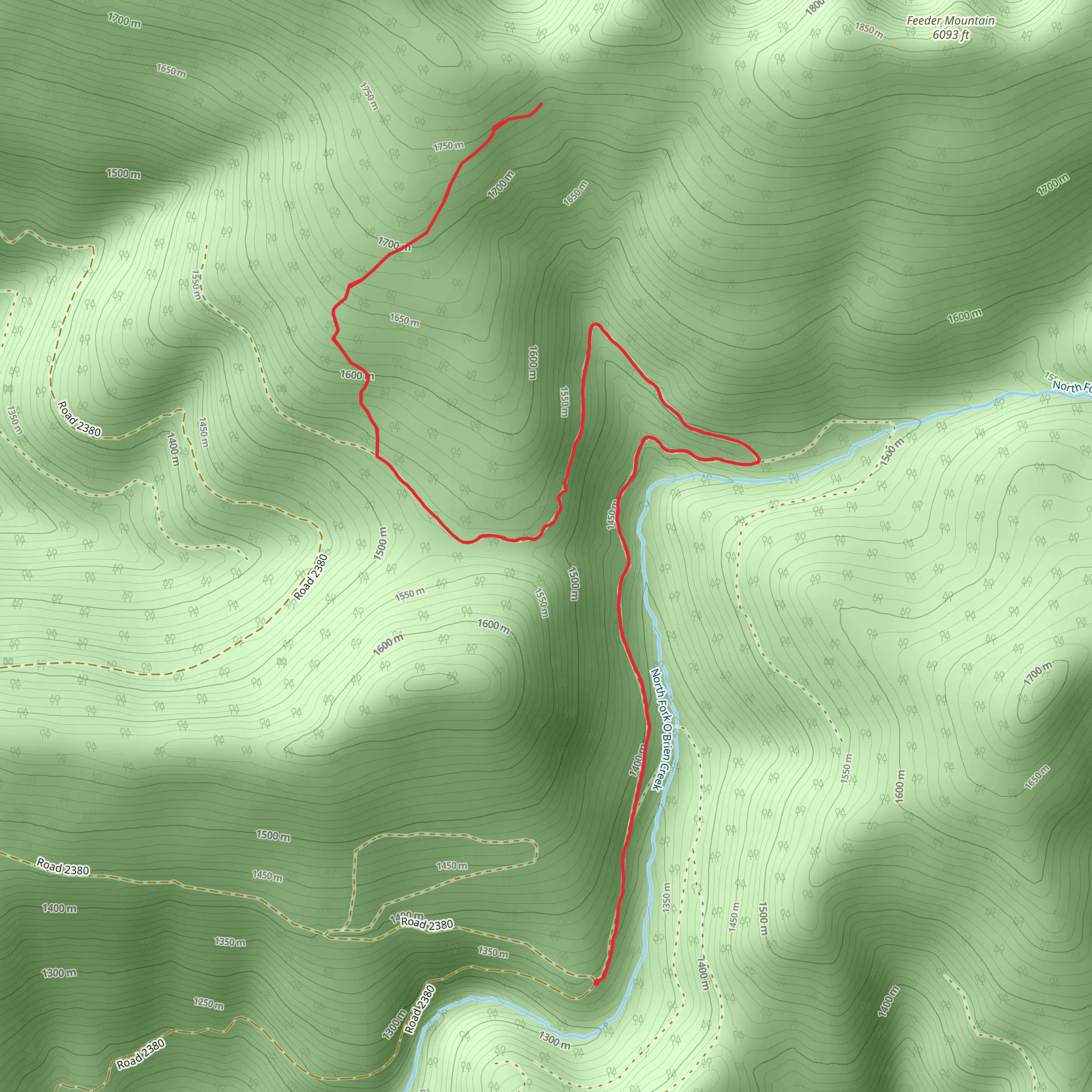 Feeder Mountain Trail mobile static map