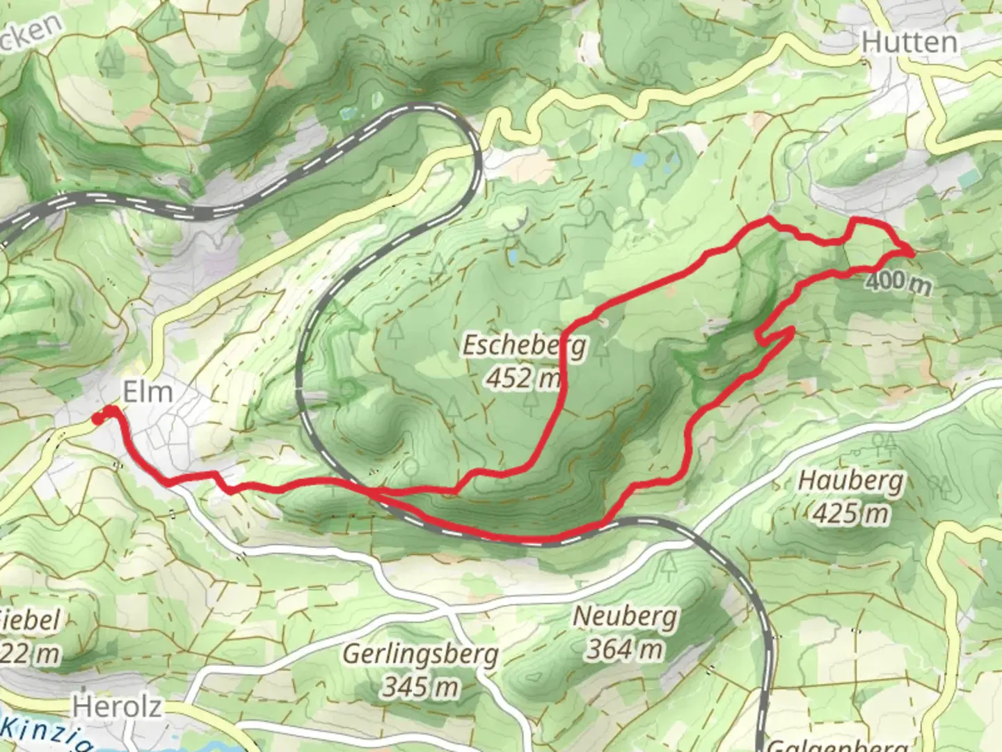 An image depicting the trail Burg Brandenstein and am Heiligenborn Loop - Elm and its surrounding area.