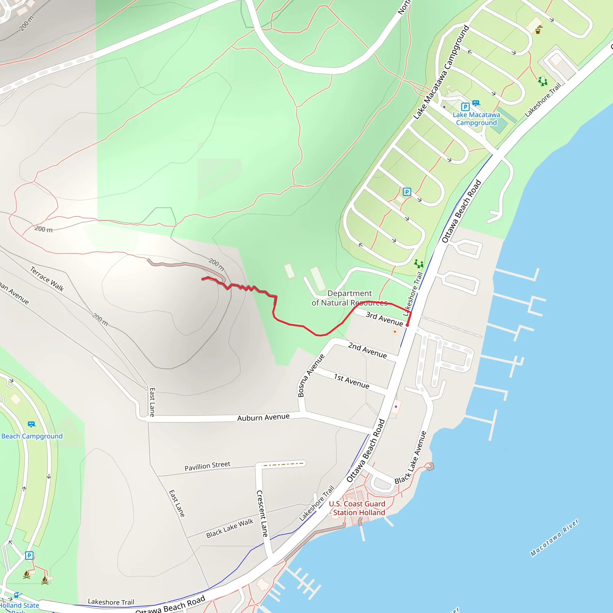 Holland State Park mobile static map