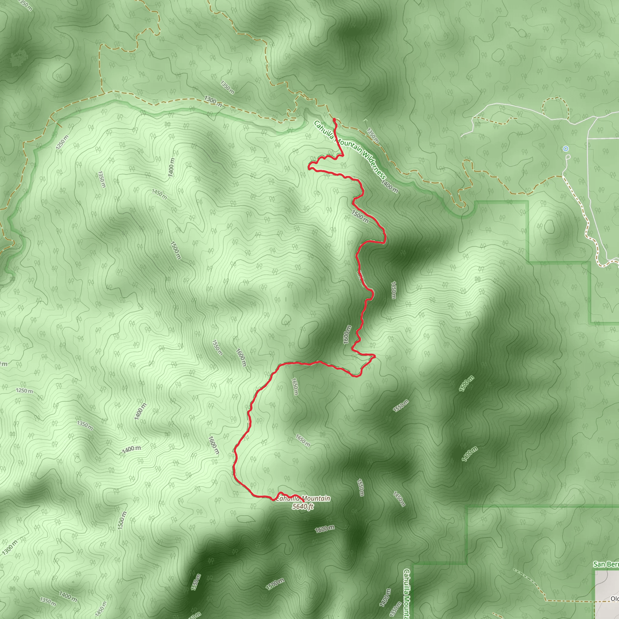 Cahuilla Mountain Trail mobile static map