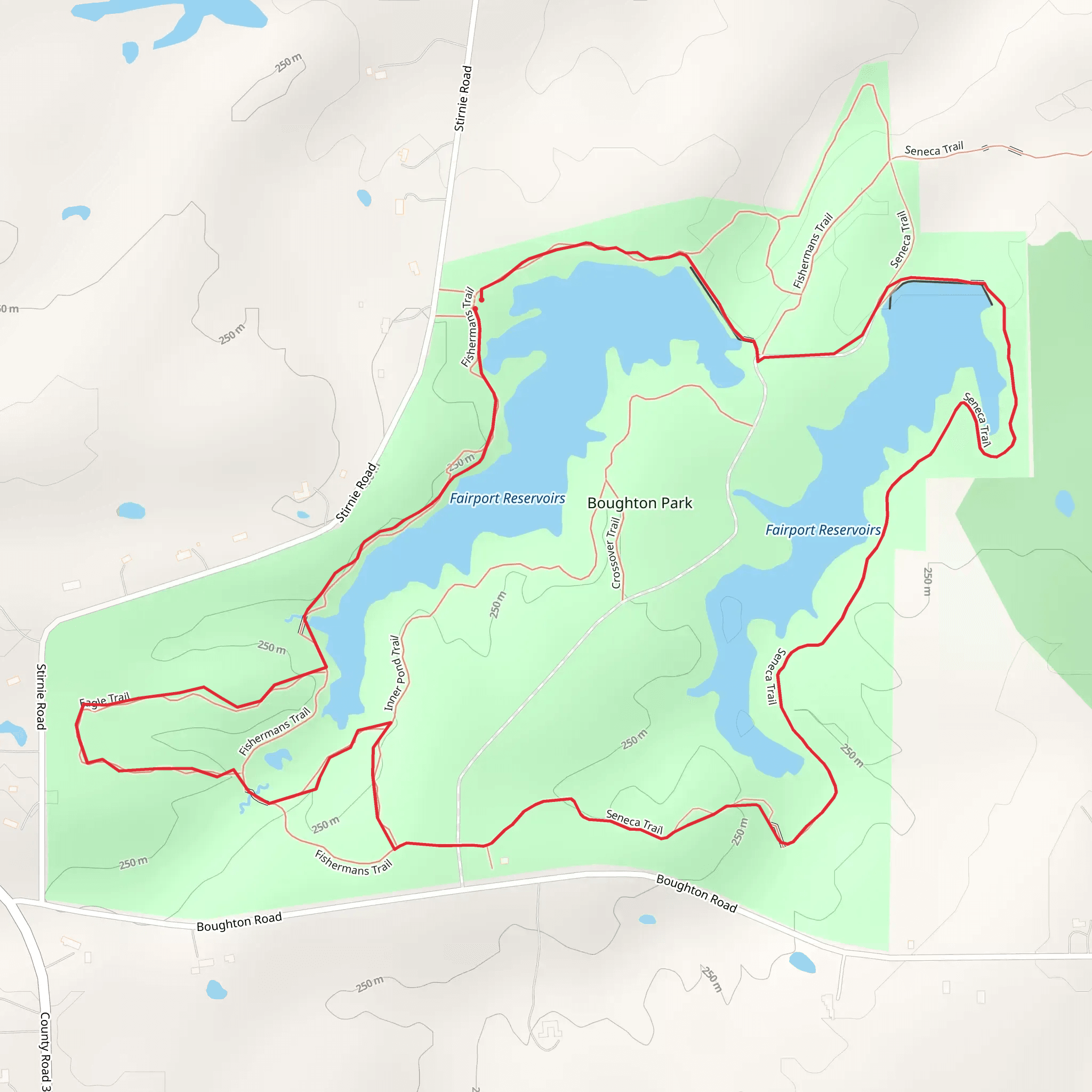 Fairport Reservoirs Loop mobile static map