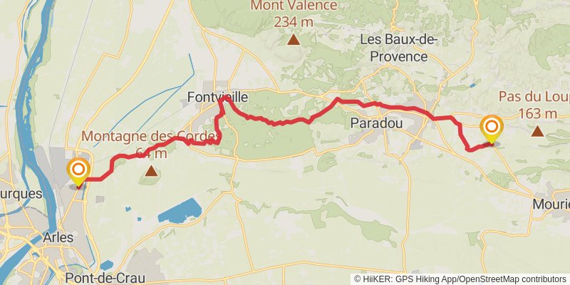 Camino Menton-Candanchu via Arles stage 21 Map