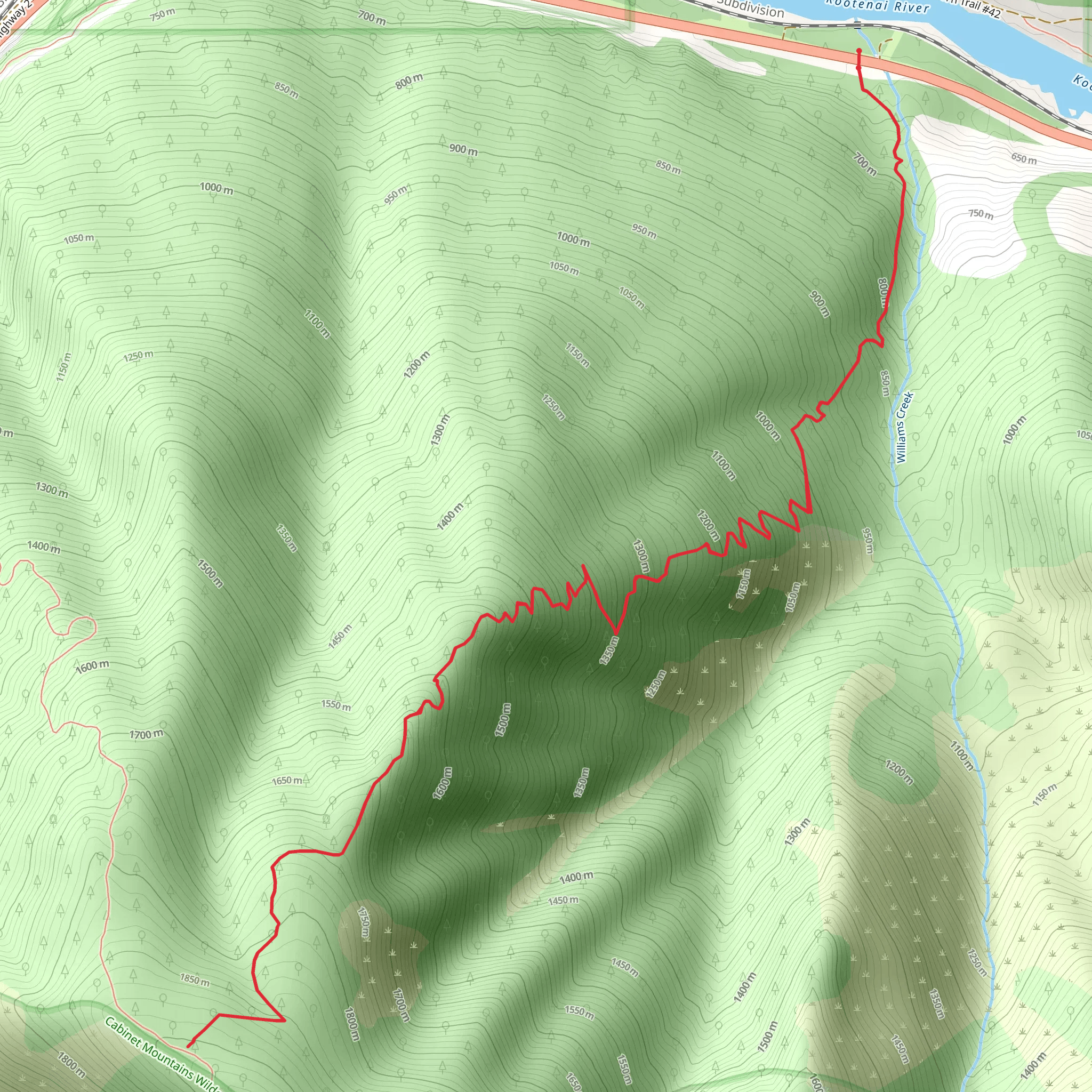Williams Creek - Grambauer Trail mobile static map