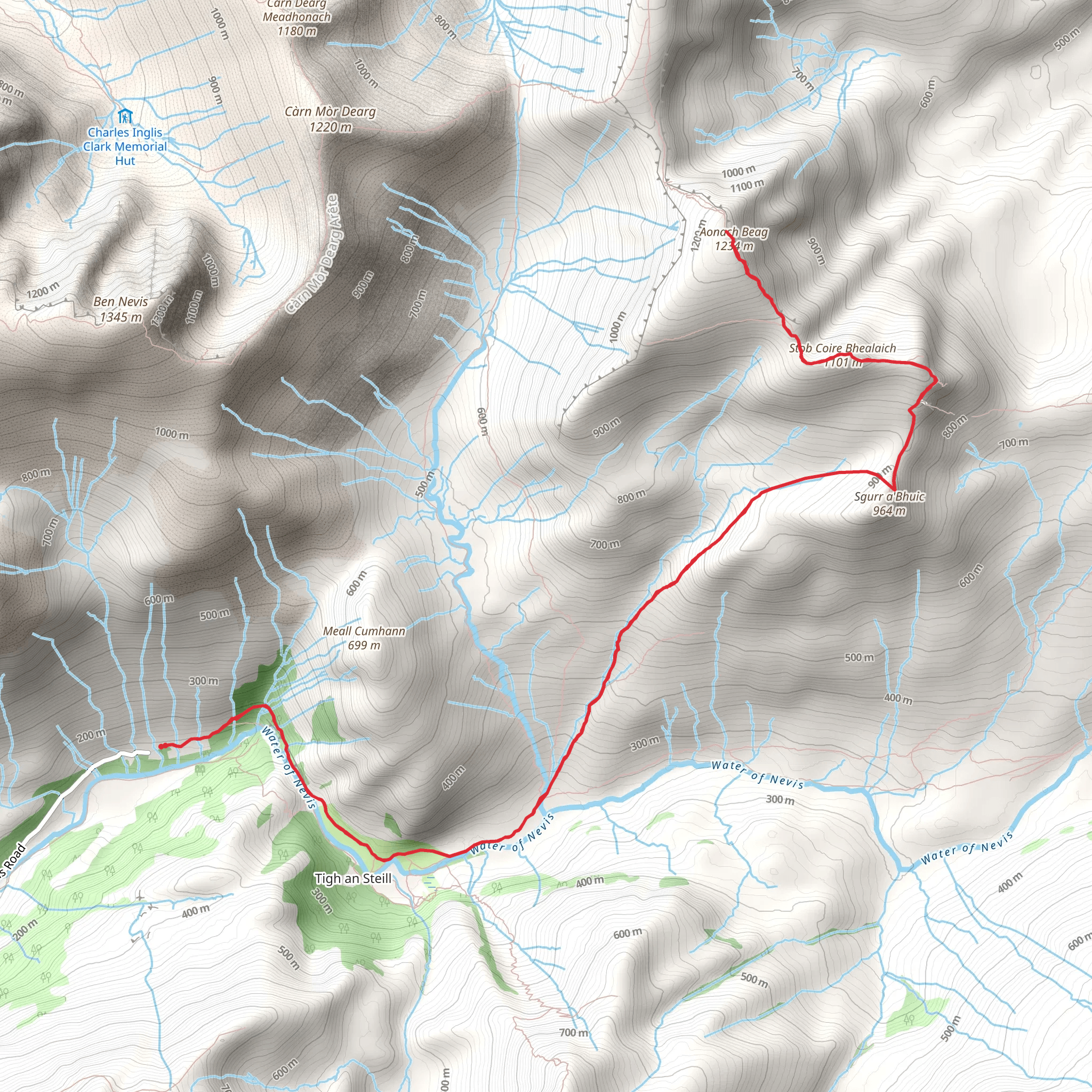 Aonach Beag - Nevis Range Walk mobile static map
