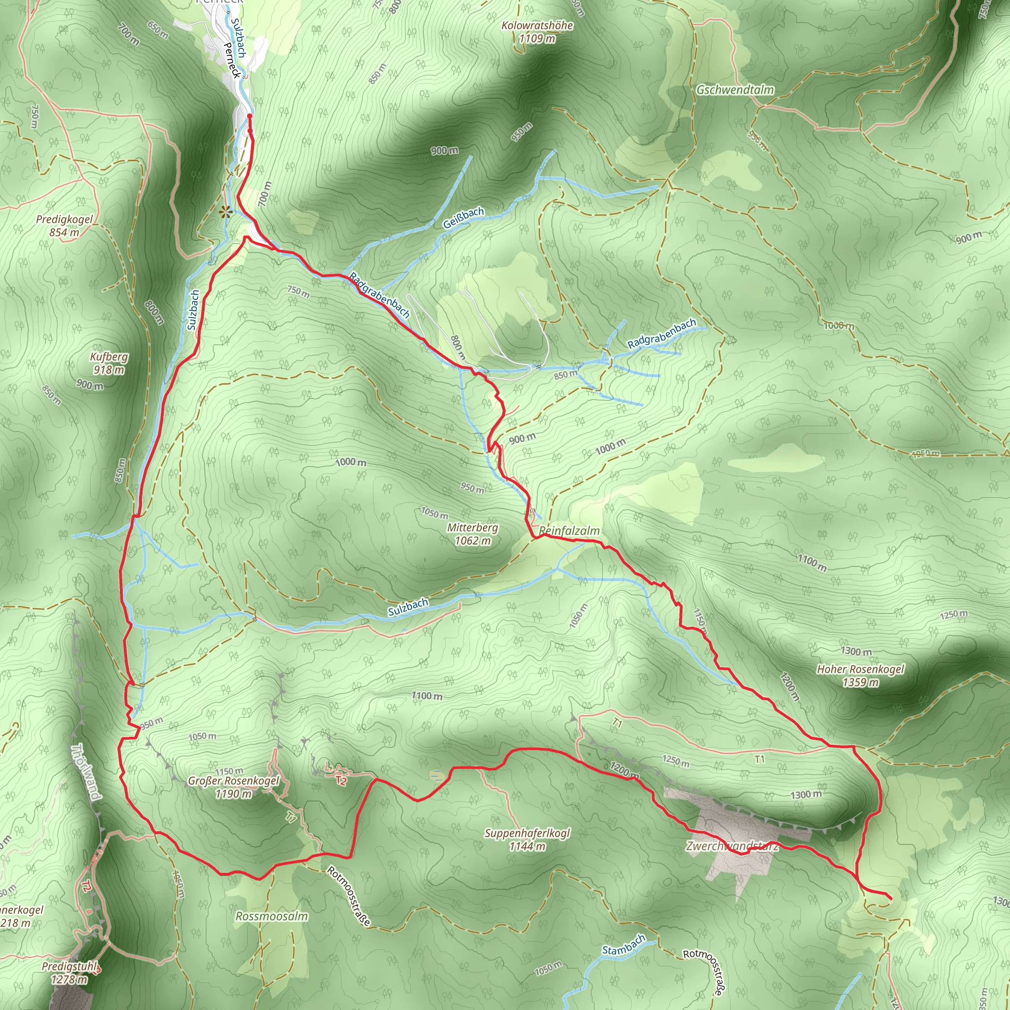 Hütteneckalm mobile static map