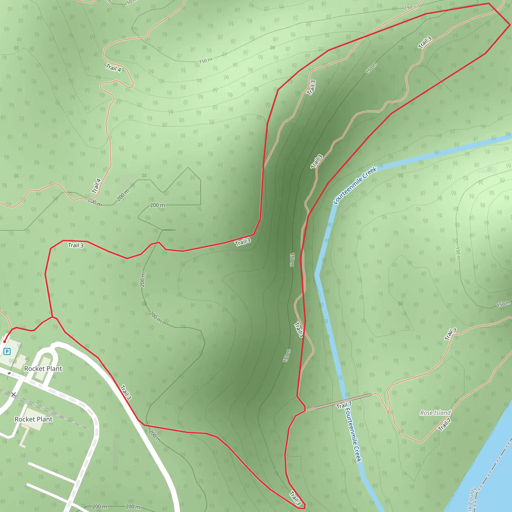 Trail 3 Loop mobile static map