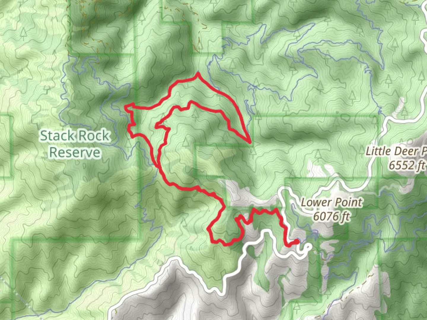 An image depicting the trail Sinker Creek and Stack Rock Loop and its surrounding area.