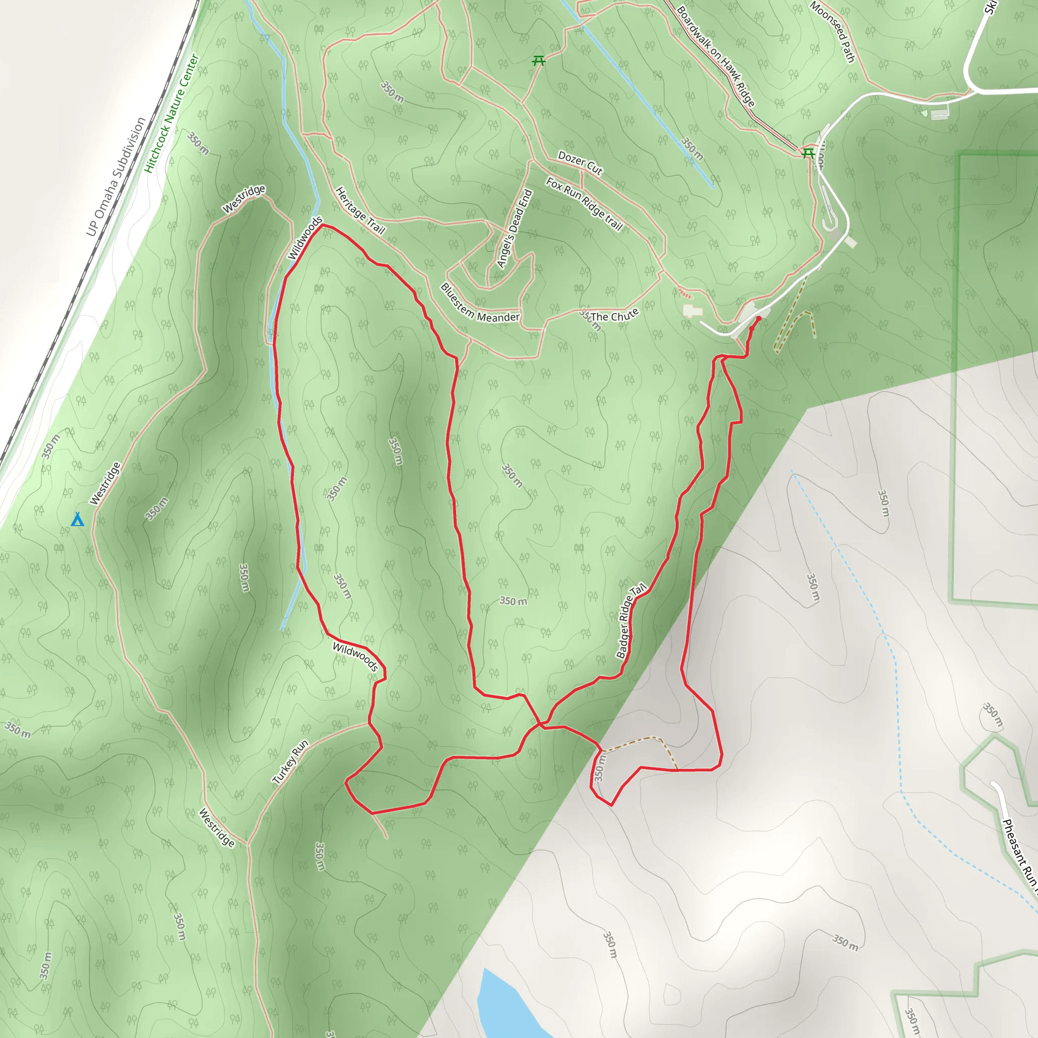 Badger Ridge Trail and Wildwoods Loop mobile static map