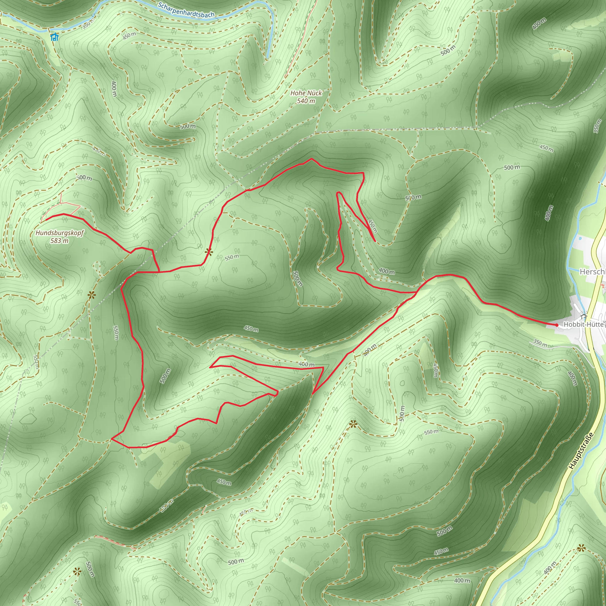 Hundsburgskopf Loop via Auf der Kneip mobile static map