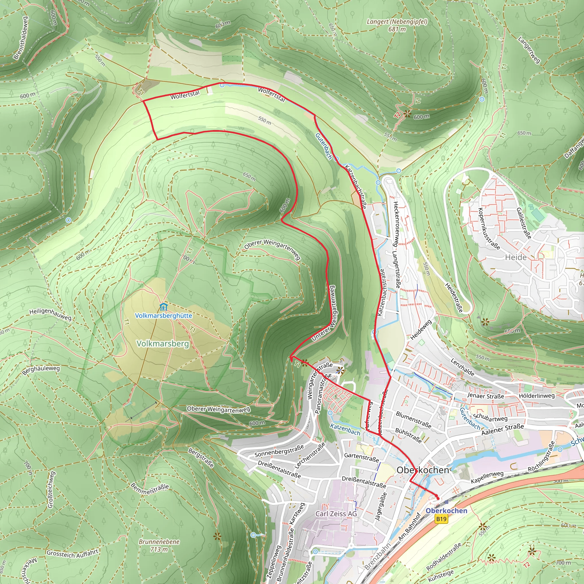 Wolfertstal and Luggenlohbrunnnen Loop via Planetenweg Oberkochen mobile static map