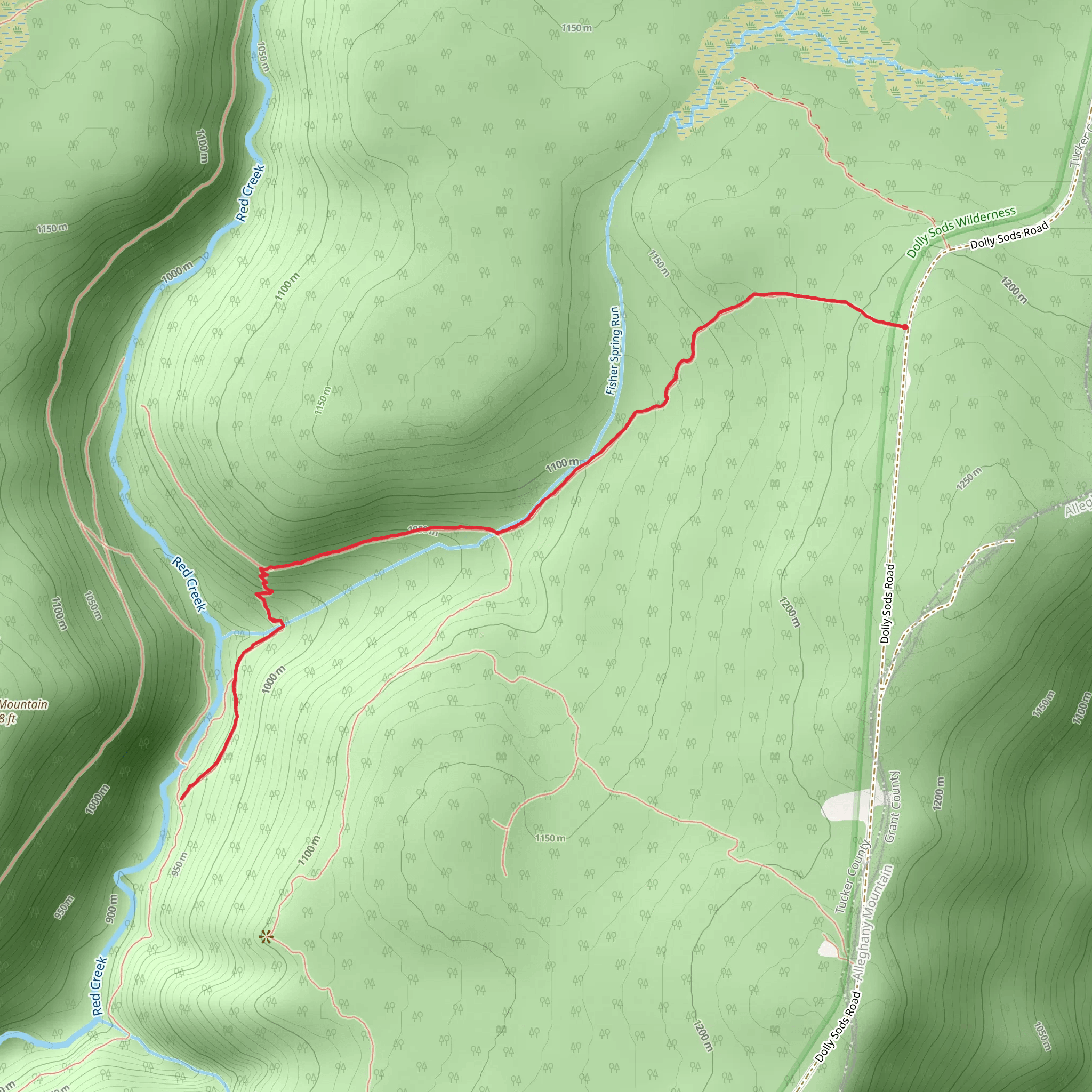 Fisher Spring Trail mobile static map