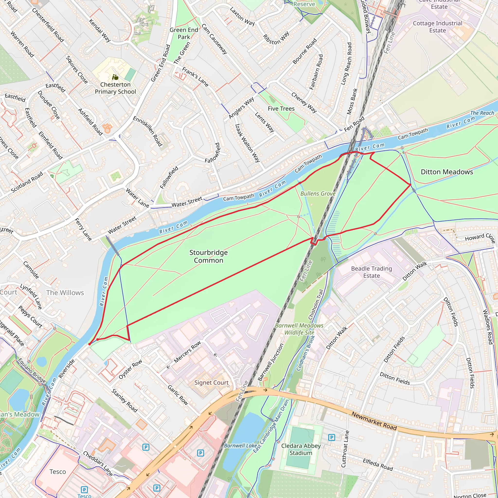 Stourbridge Common Loop mobile static map