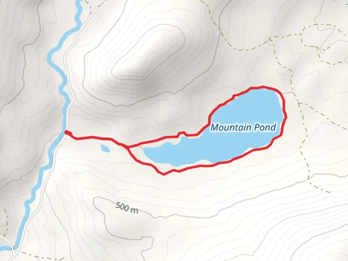 An image depicting the trail Mountain Pond Trail Loop and its surrounding area.