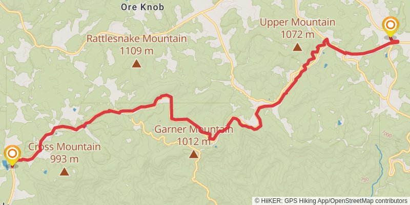 Mountains-to-Sea Trail stage 32 Map