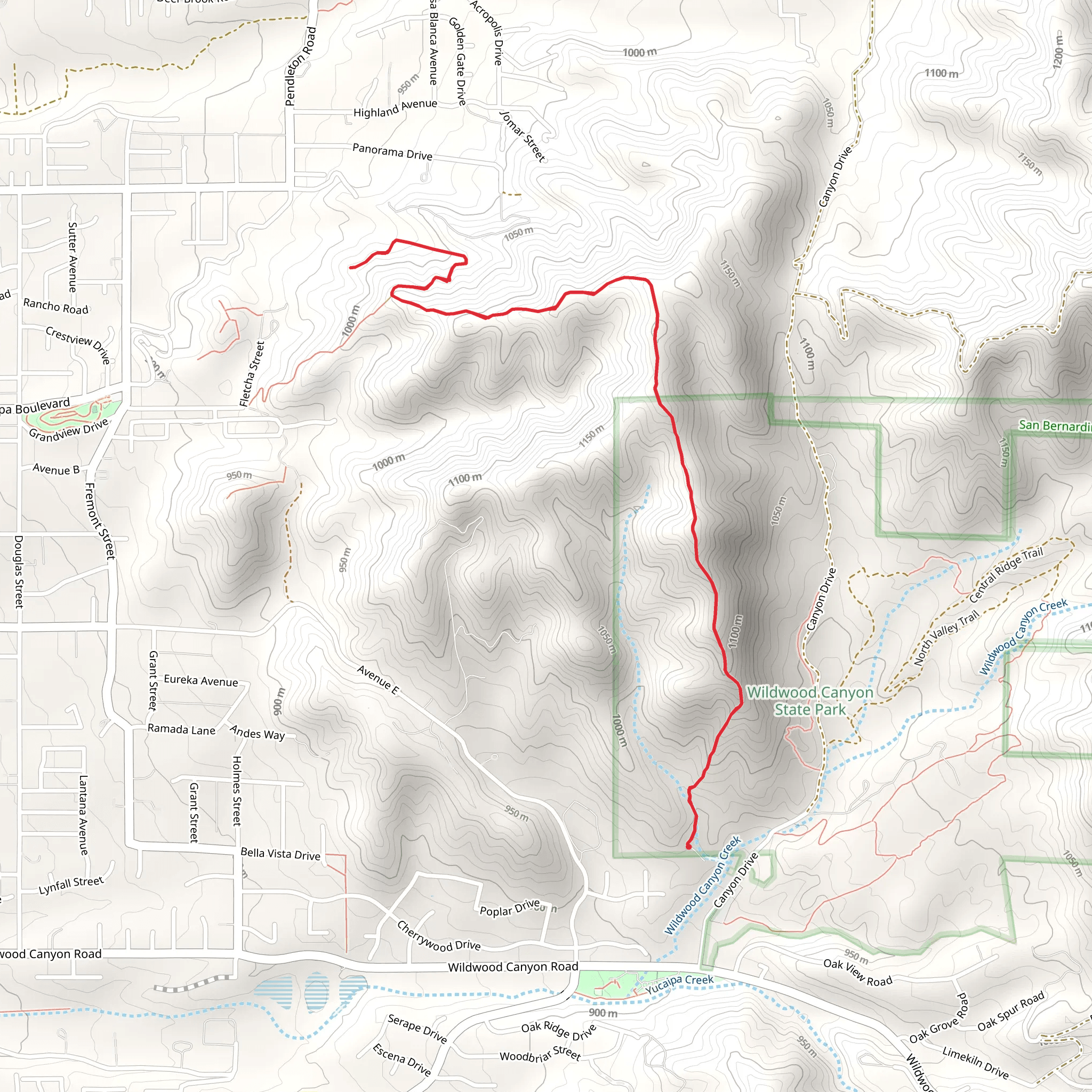 Cottonwood Trail mobile static map