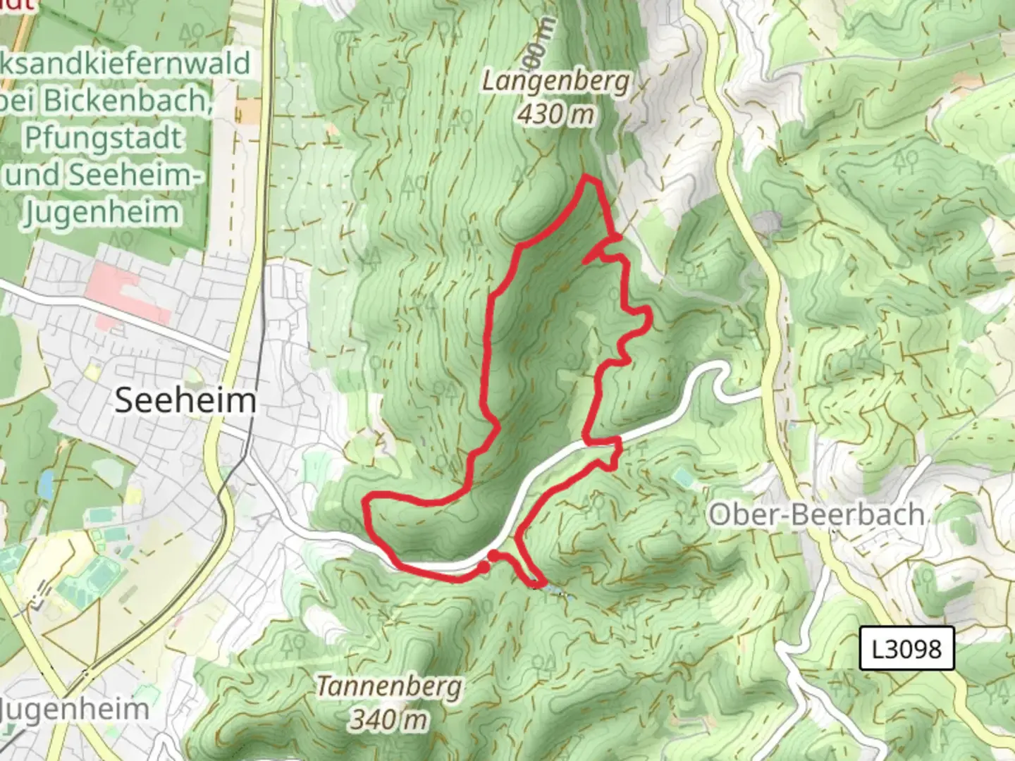 An image depicting the trail Maerchenteich via Alemannwnweg and Lufthansa Wanderweg and its surrounding area.