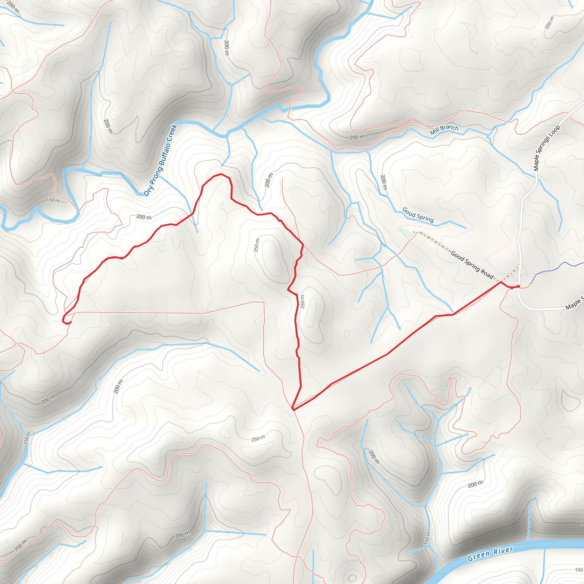 Dry Prong Trail via Buffalo Creek Trail mobile static map