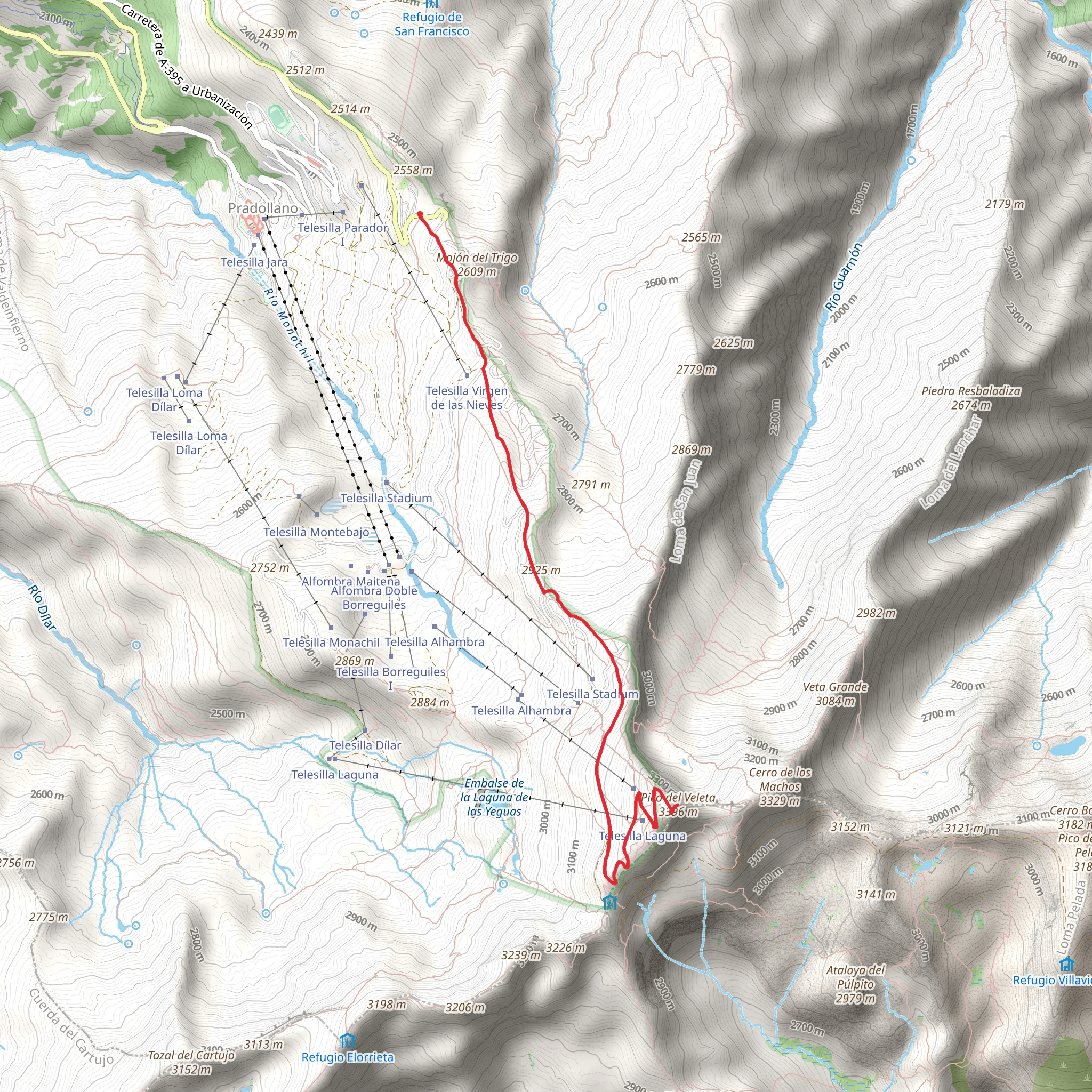 Hoya de la Mora - Pico de Veleta mobile static map