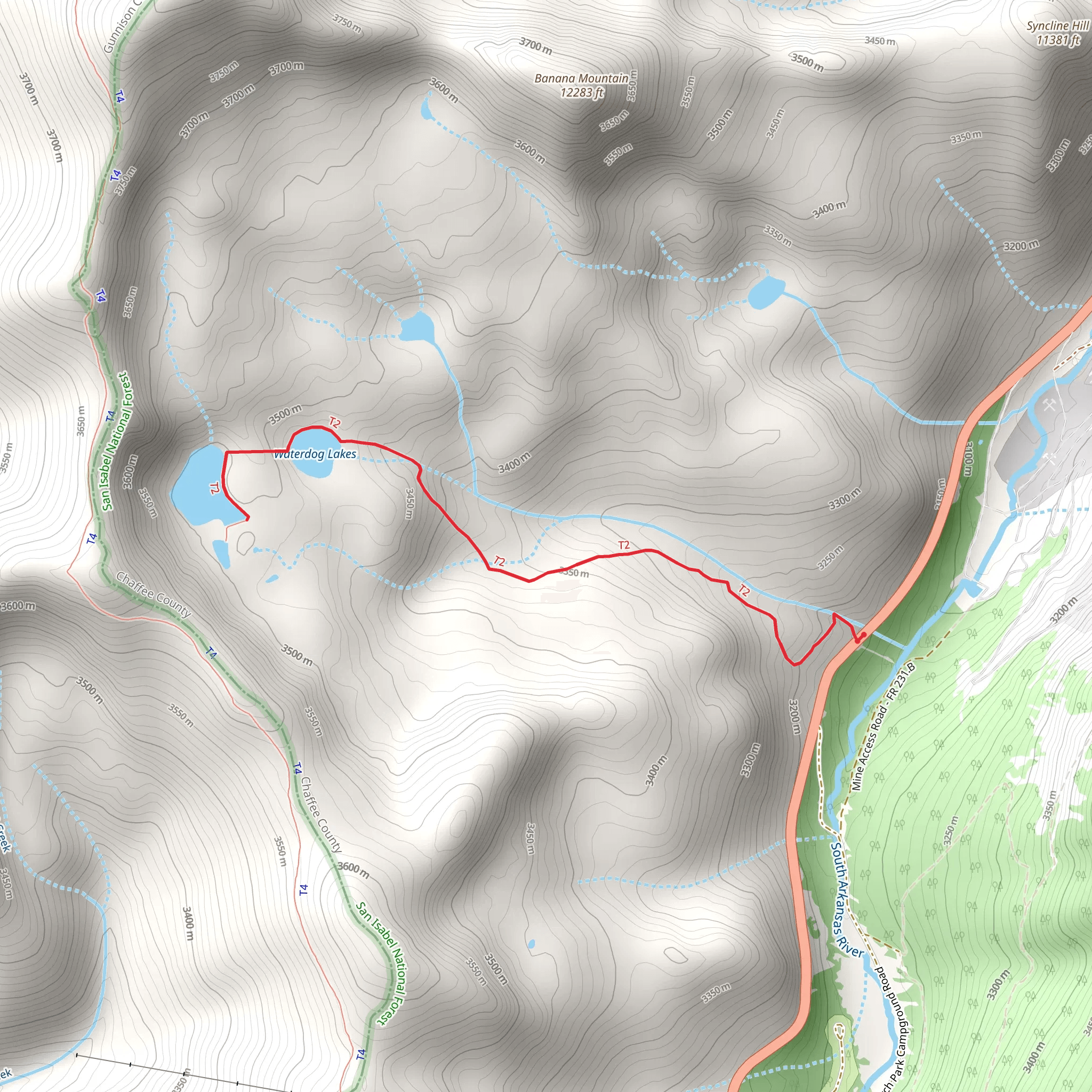 Waterdog Lakes Trail mobile static map