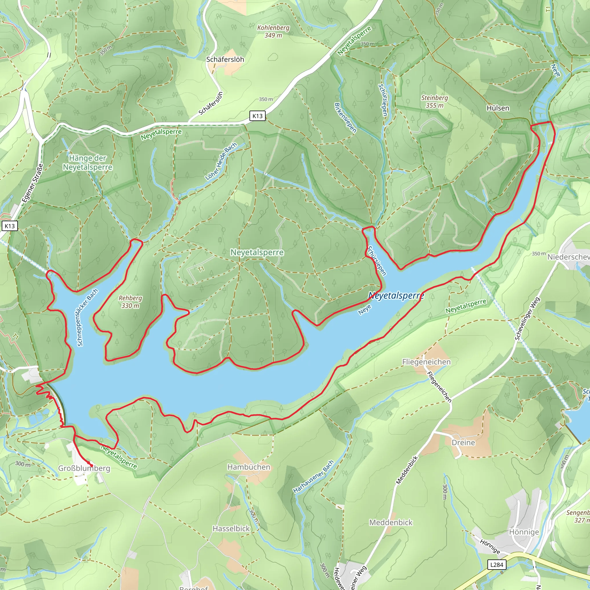 Neyetalsperre Loop mobile static map