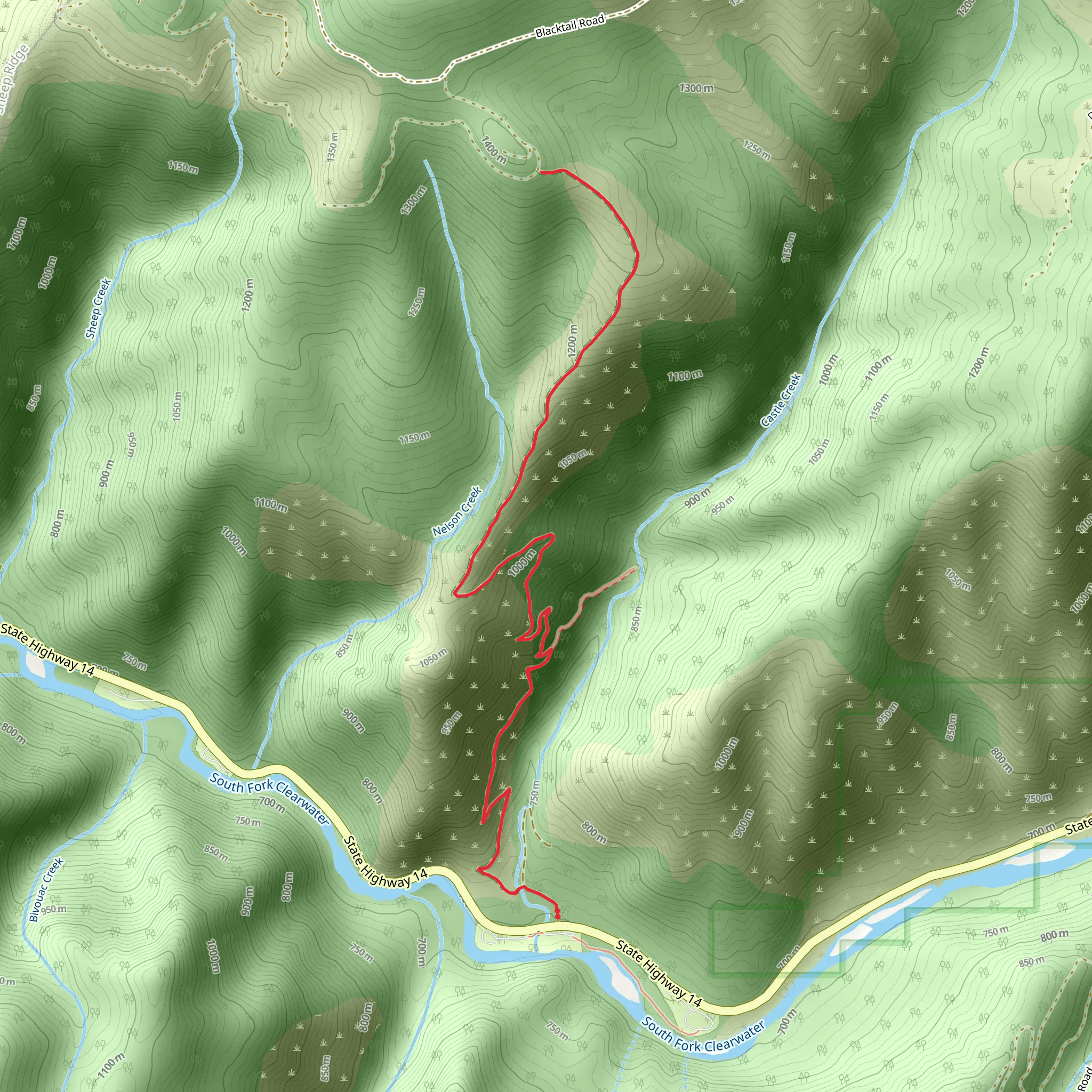 Castle Creek Trail mobile static map