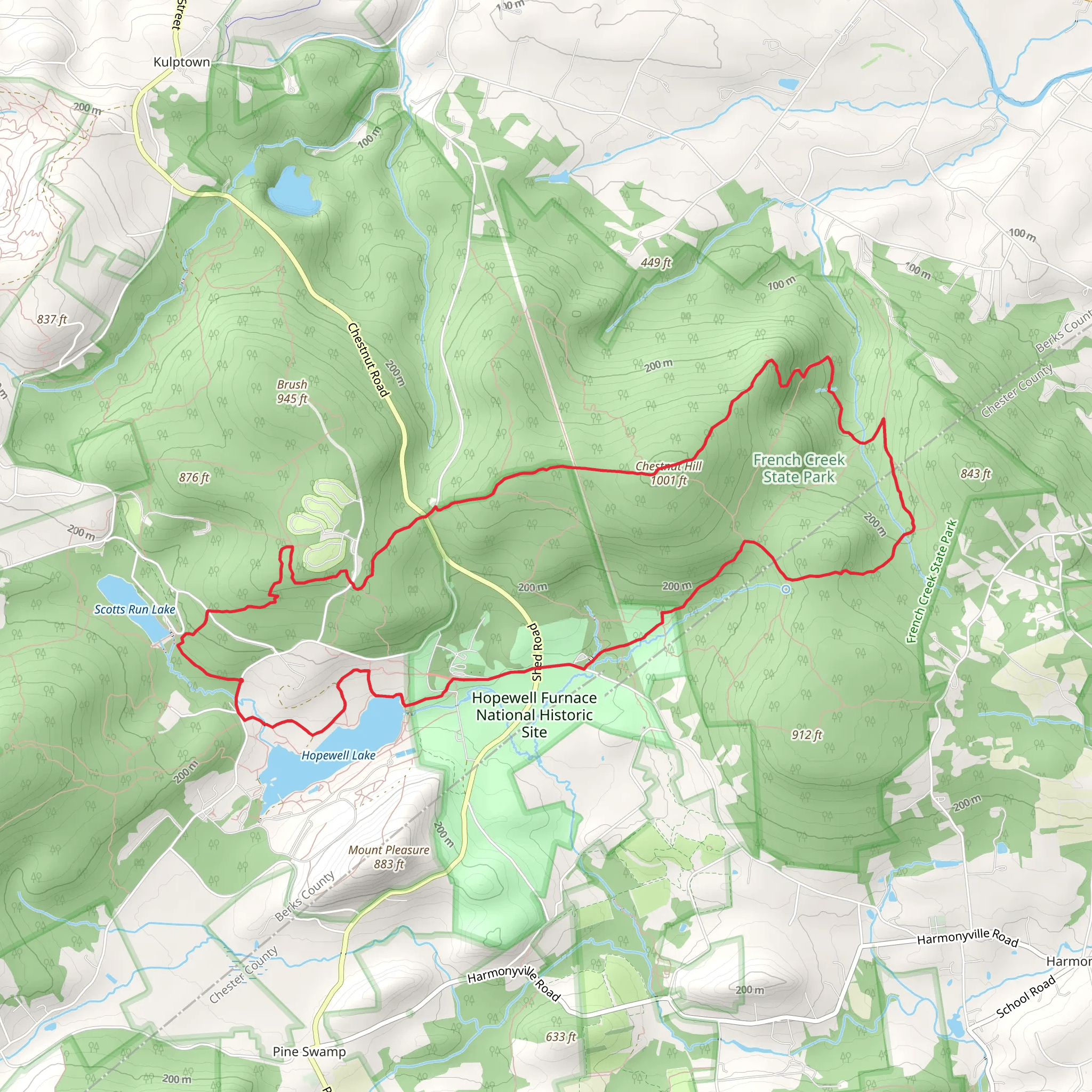 Lenape and Mill Creek Trail Loop mobile static map