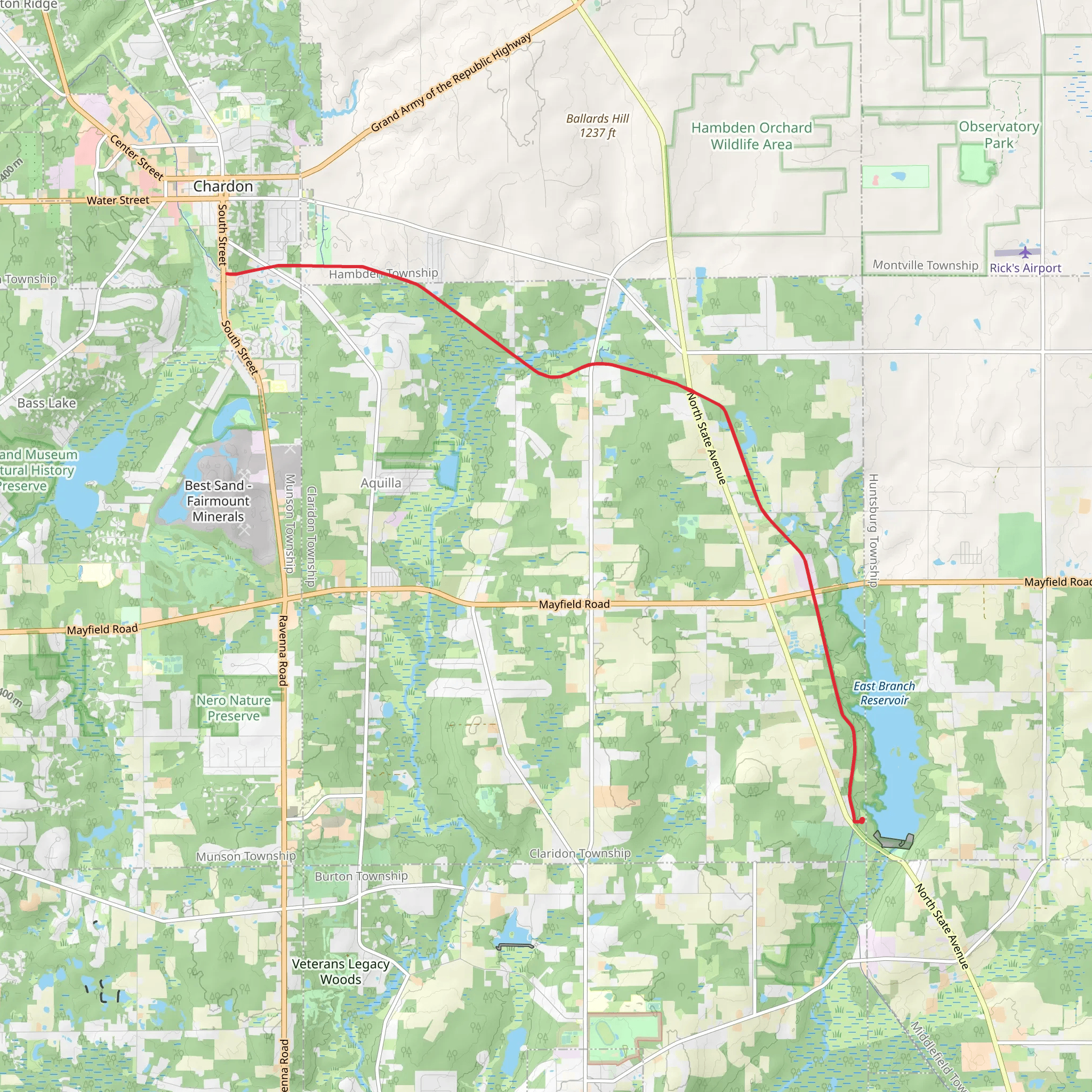 Maple Highlands Trail mobile static map