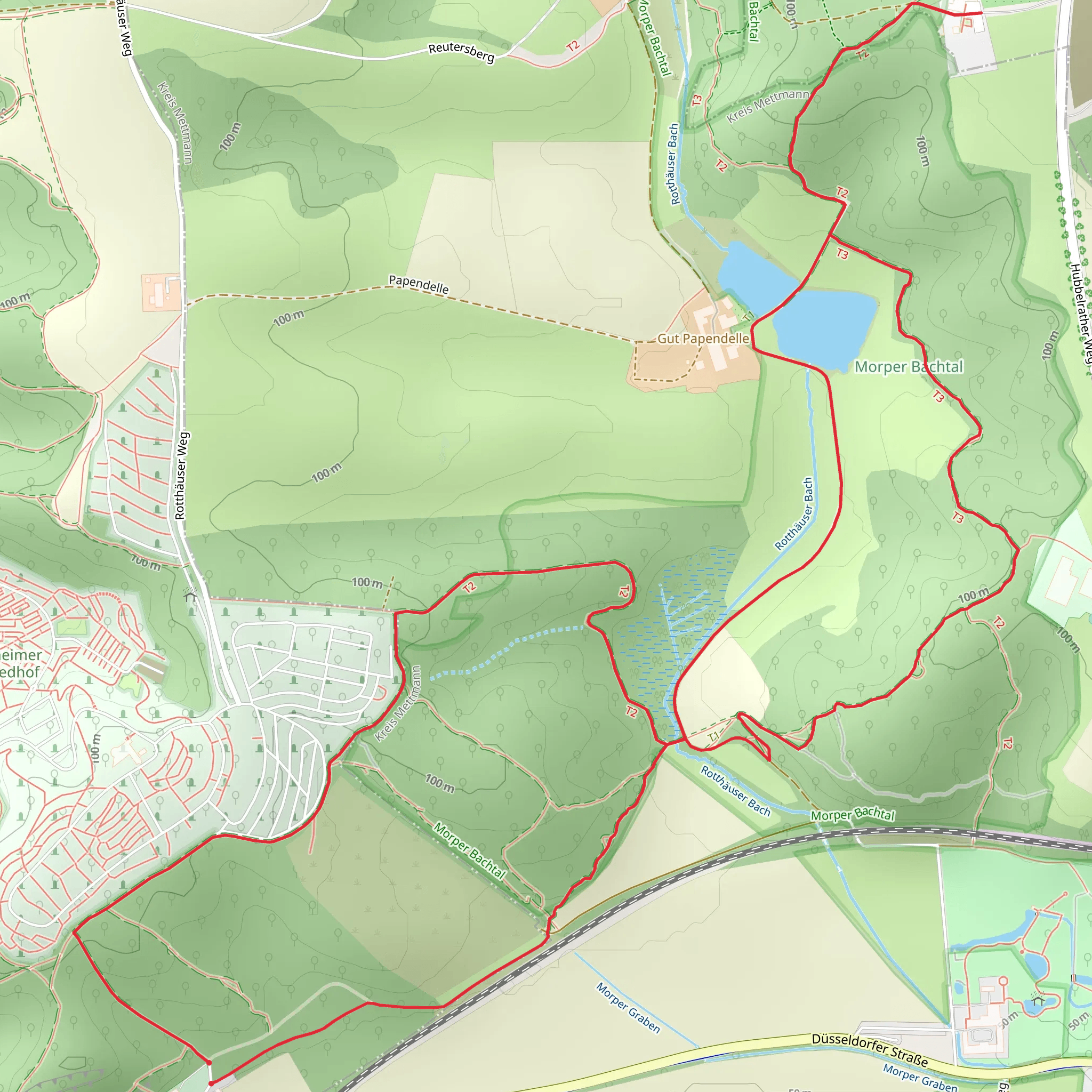 Niederberg Nord and Doppelbalken Rund um Alt-Erkrath mobile static map